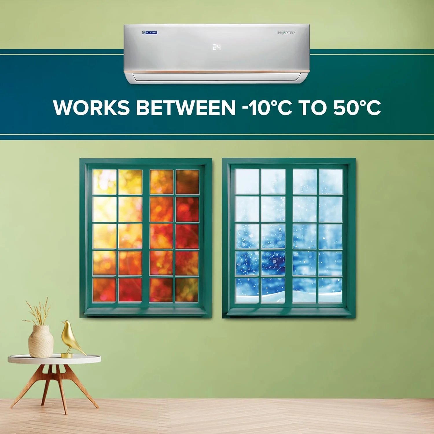 Blue Star 1.5 Ton 3 Star Hot and Cold Inverter Split AC (Copper,Convertible 5 in 1 Cooling, Smart Ready, AI Pro, Multi Sensors, Dust Filter, Blue Fins, Self Diagnosis, IC318DCUHC, White) - Image 6