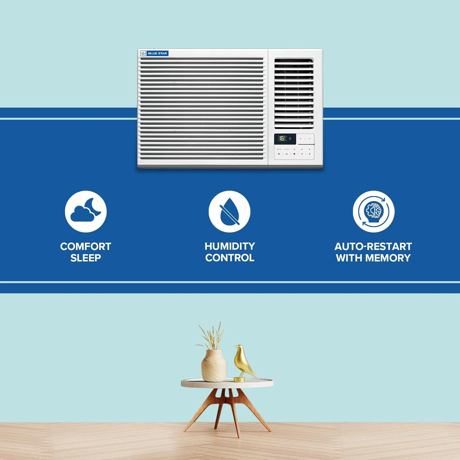 Blue Star 1.5 Ton 3 Star, New Star Rated, Window AC (Copper, 2 Way Swing, Multi Sensors, Blue Fins, Self Diagnosis, WFA318GXU, White) - Image 3