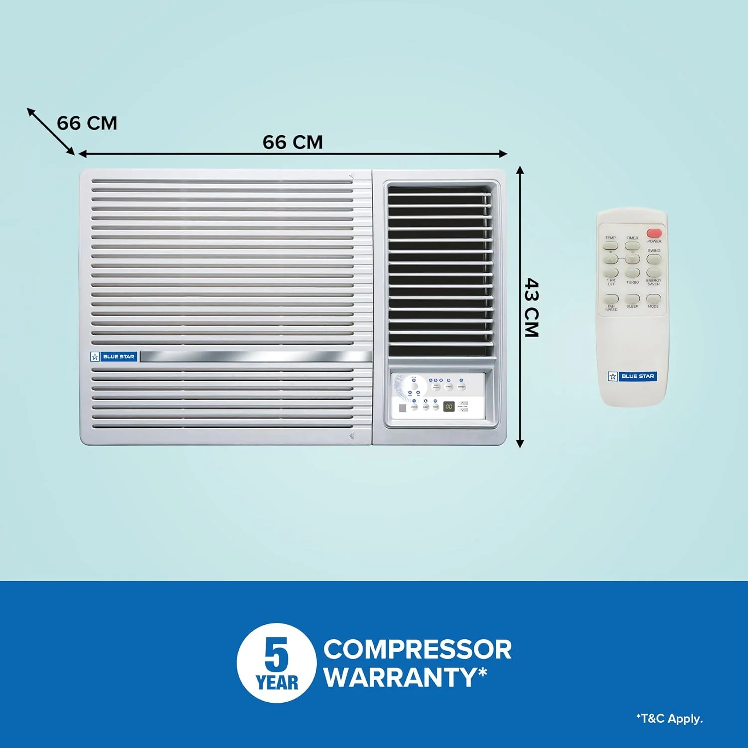 Blue Star 1 Ton 2 Star, Window AC (Copper, 2 Way Swing, Multi Sensors, Blue Fins, Self Diagnosis, WFA312LXU, White) - Image 5