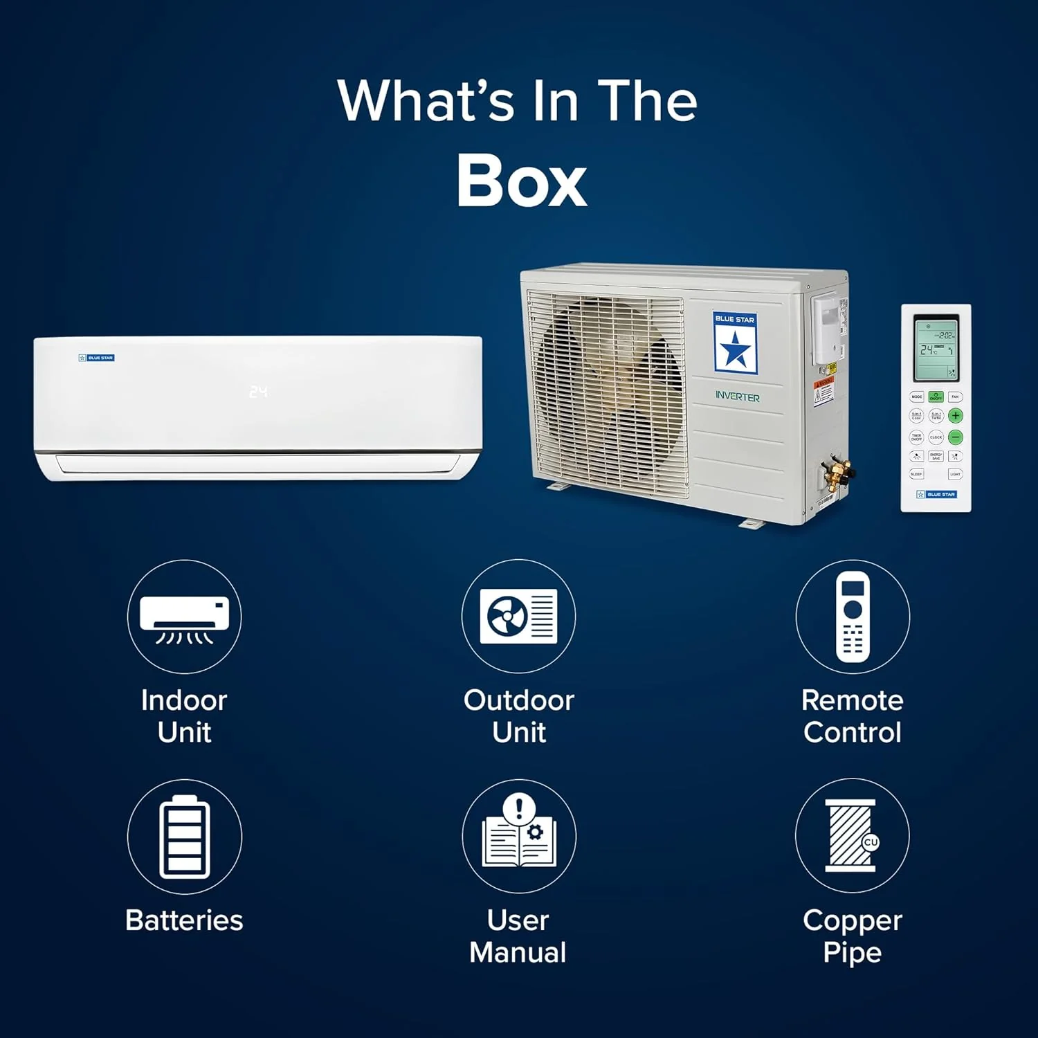 Blue Star 2 Ton 3 Star, New Star Rated, Smart Inverter Split AC (Copper,4-Way Swing, DigiQ Hepta Sensor, Blue Fins,Turbo Cool, Self Clean Technology (IA322DXU, White) - Image 3