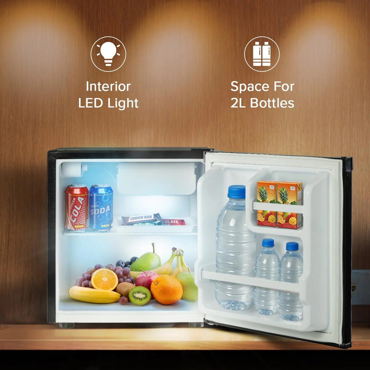 Blue Star 45L 2 Star Mini Refrigerator with Freezer, Direct Cool Refrigerator (MR60-2GB, Black) - Image 5
