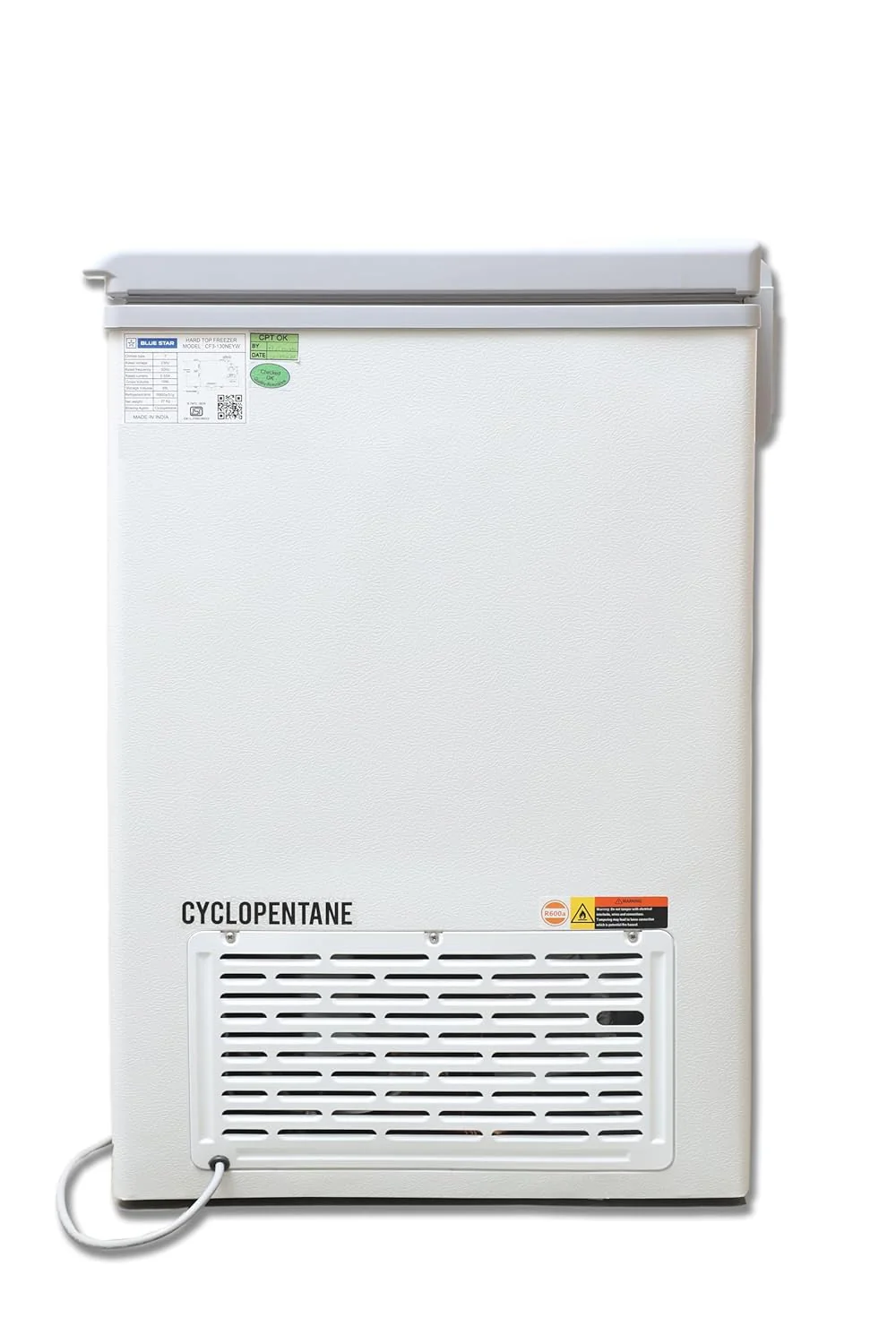 Blue Star CF3-130NEYW 130 Liter Single Door Deep Freezer (108 Liter, White, 3-star) - Image 5
