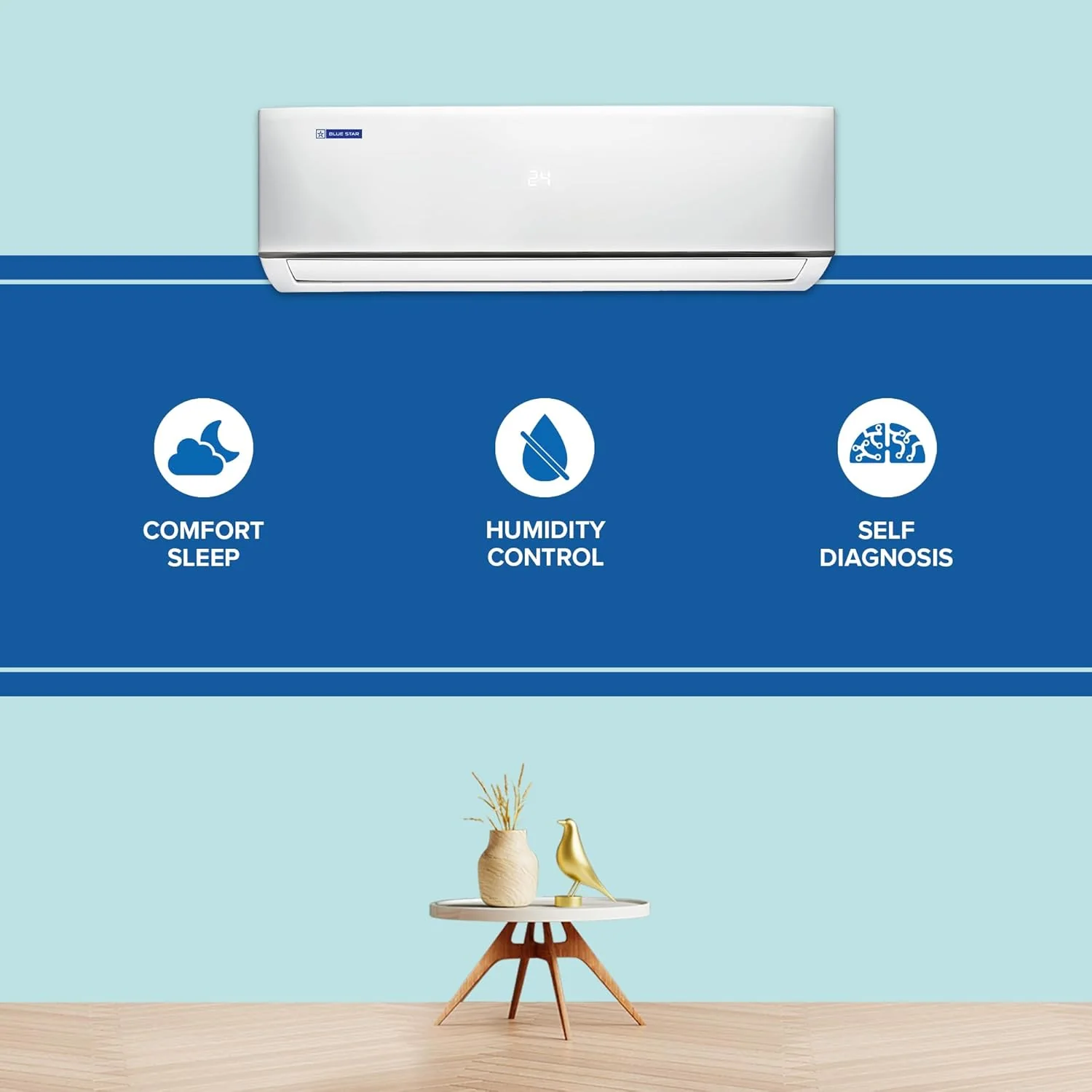 Blue Star FA212DXU 1 Ton 2 Star Fixed Speed Split AC, Copper Condenser, 4-Way Swing, Turbo Cool (2026) - Image 2