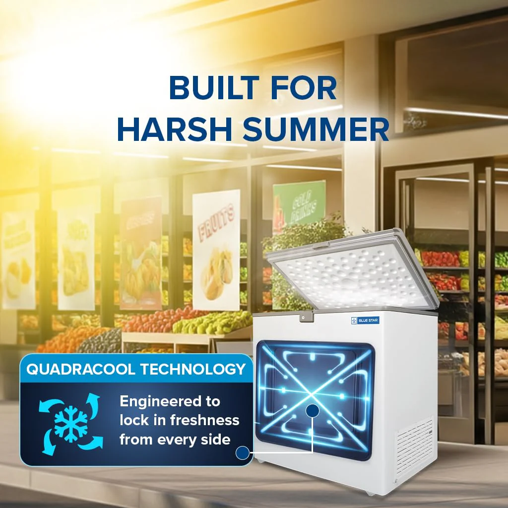 Blue Star HT3-N230 230L Hard Top Single Door Convertible Deep Freezer | 215L Storage | 3 Star | White - Image 6