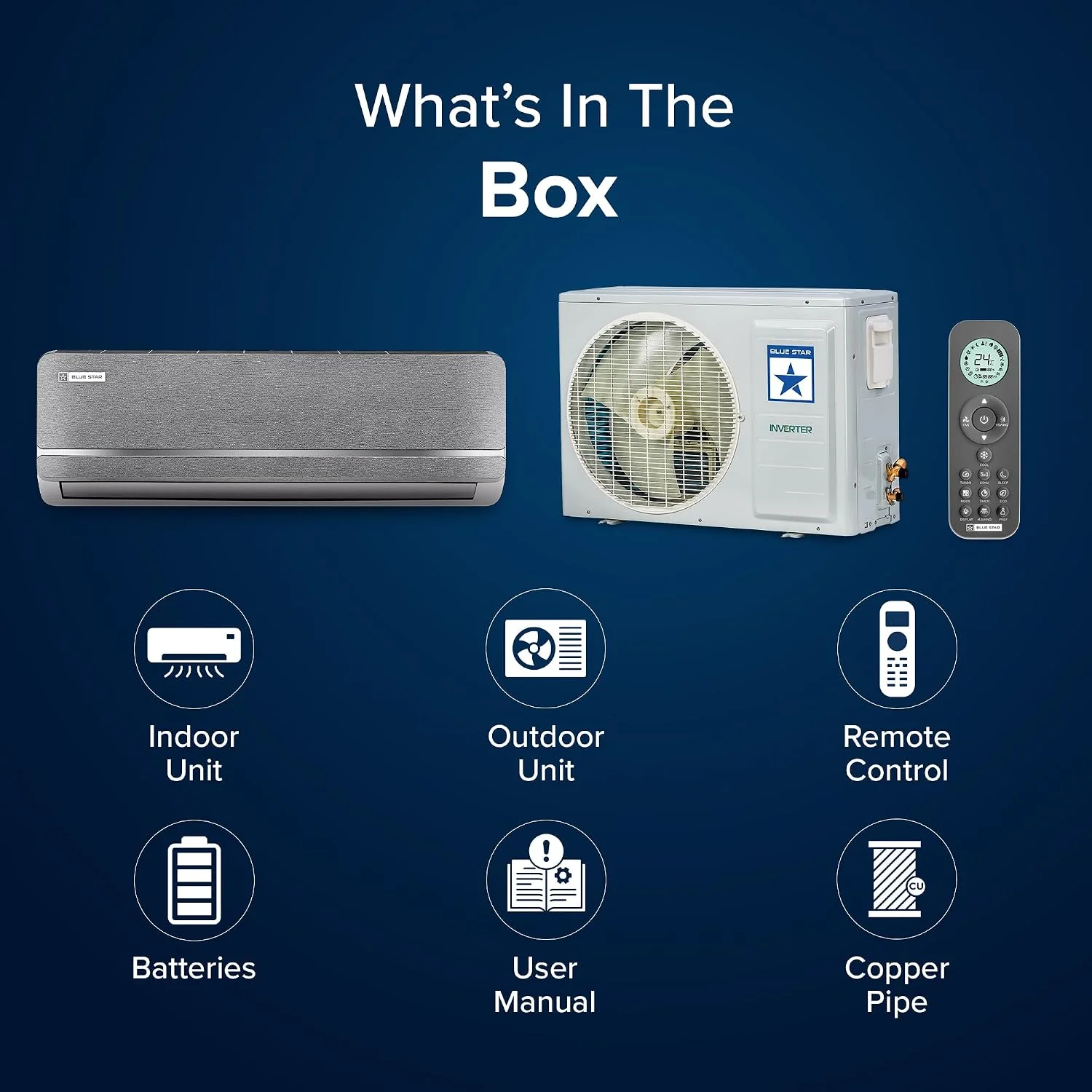 Blue Star IA318IXUS 1.5 Ton 3 Star Smart Inverter Split Air Conditioner | Iconia Series | AI Pro+ | Wi-Fi | 4-Way Swing | Copper Condenser | Midnight Silver - Image 2