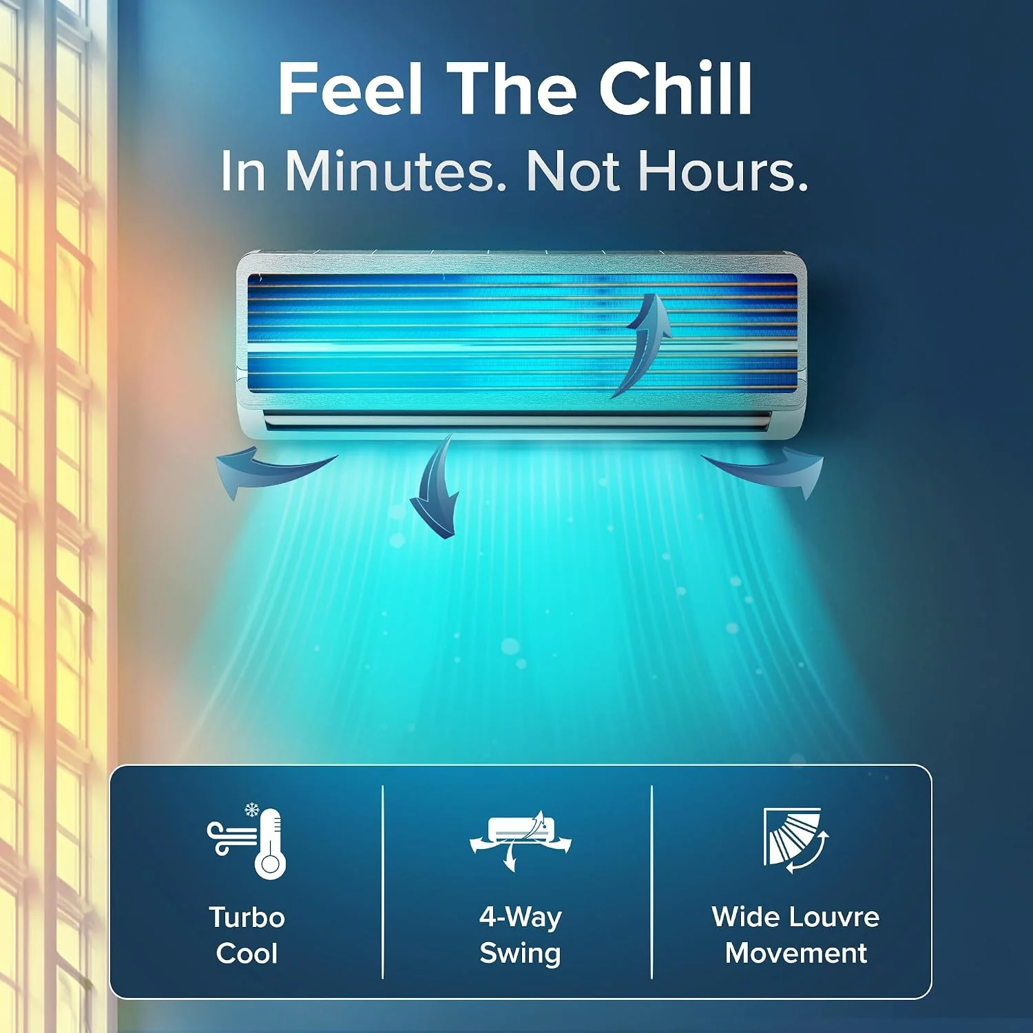 Blue Star IA318IXUS 1.5 Ton 3 Star Smart Inverter Split Air Conditioner | Iconia Series | AI Pro+ | Wi-Fi | 4-Way Swing | Copper Condenser | Midnight Silver - Image 6