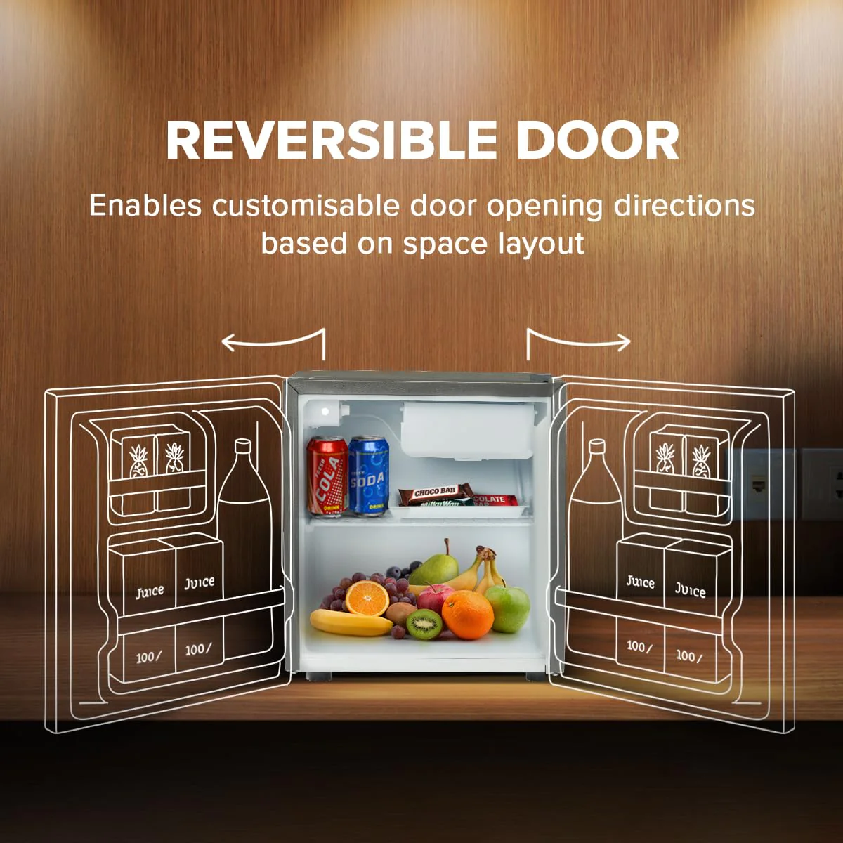 Blue Star MR60-2GG 45L Mini Refrigerator with Freezer | Direct Cool, 2 Star, Grey, Reversible Door - Image 4