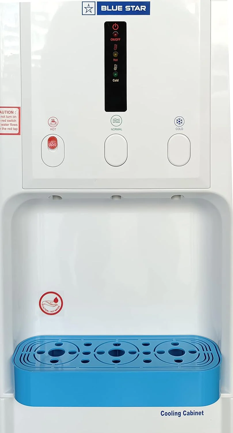 Blue Star Ua Series Bottled Water Dispenser 3 Tap Flr (Hot, Cold, Normal) | 5 Liter/Hour Water Capacity, Carbon Block, White - Image 5