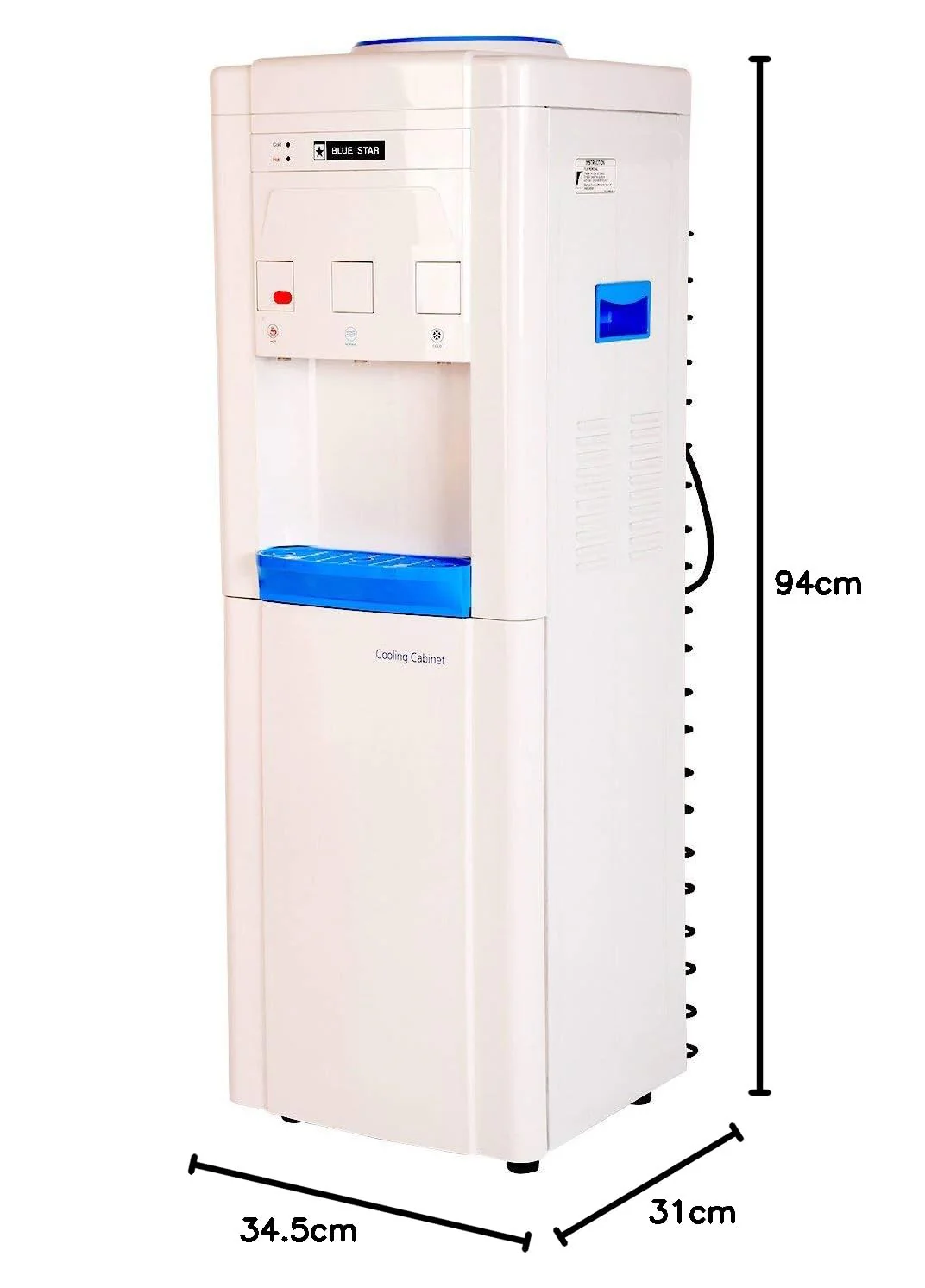 Bluestar Hot &amp; Cold Normal Cooling Cabinet Water Dispenser, Bwd3Fmrga, White, 14 liter - Image 2
