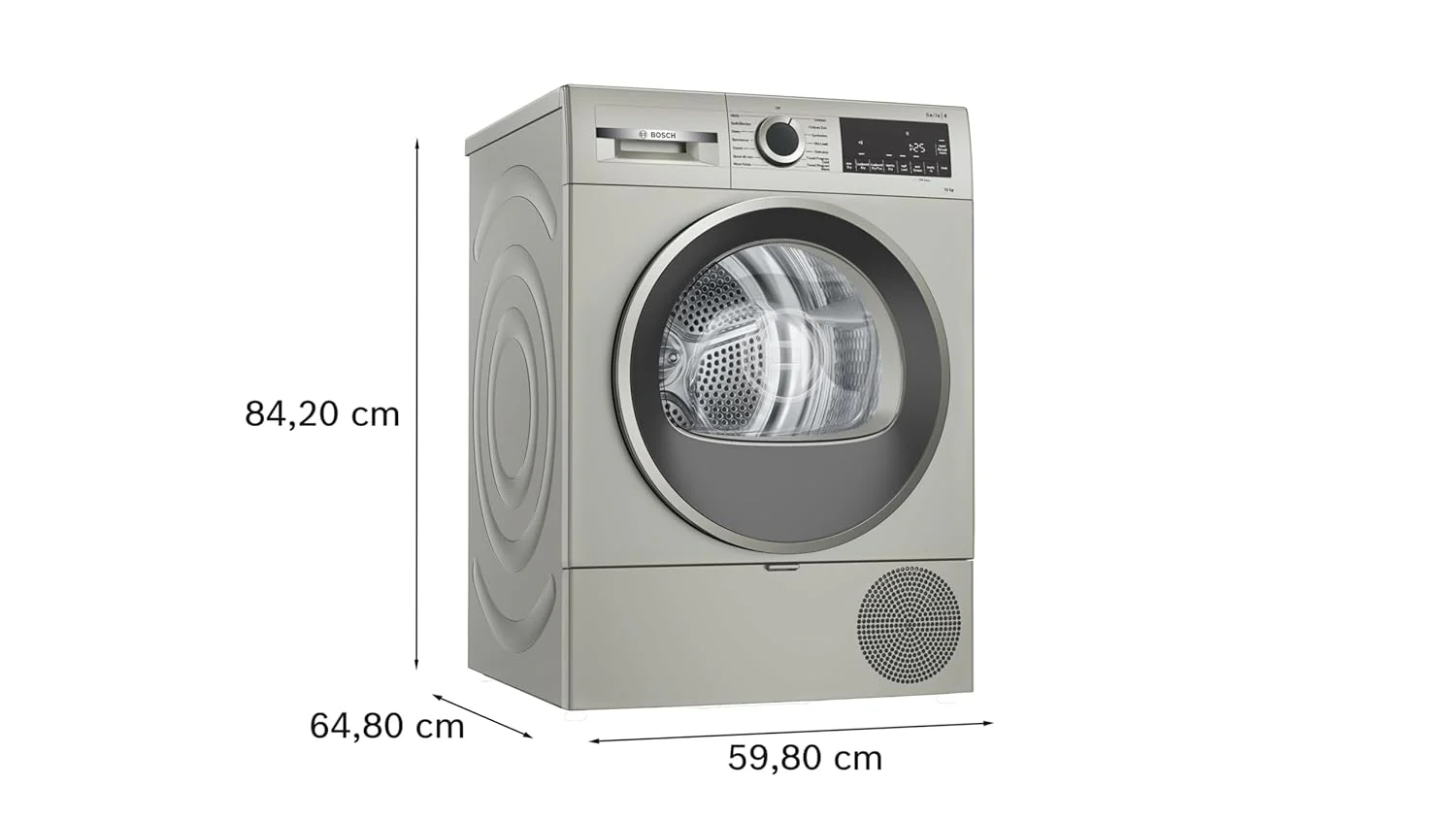 Bosch 10 kg Front Load Fully-Automatic Condenser Tumble Dryer, 100% Drying, 5 Drying Options, Reduces 99.9% Allergens, Ready-to-Wear No Crease, Silver Inox, WQG2520XIN - Image 7