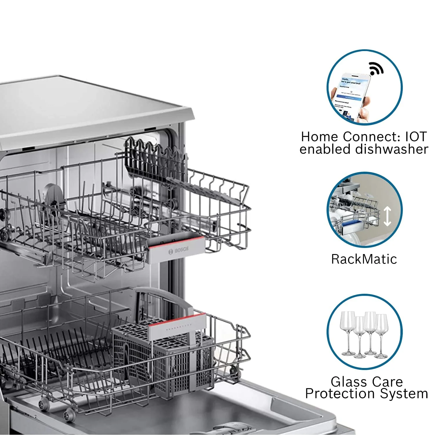 Bosch 13 Place Settings Dishwasher (SMS6ITI00I, Silver Inox) - Image 5