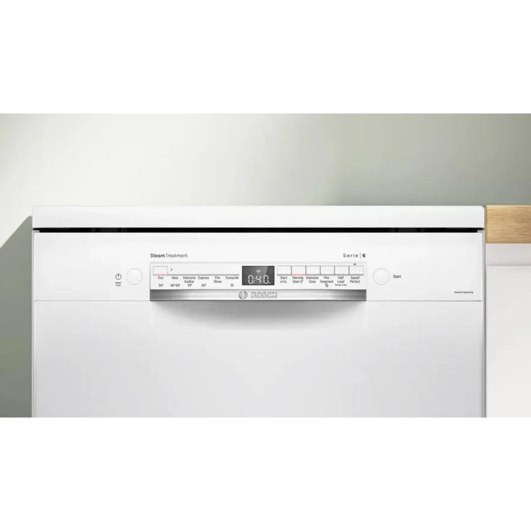 Bosch 14 Place Settings Dishwasher (SMS6IKW01I, Free-Standing, 60 cm, White, Home Connect, EcoSilence Drive, Intensive Kadhai Wash, Inverter Motor) - Image 4