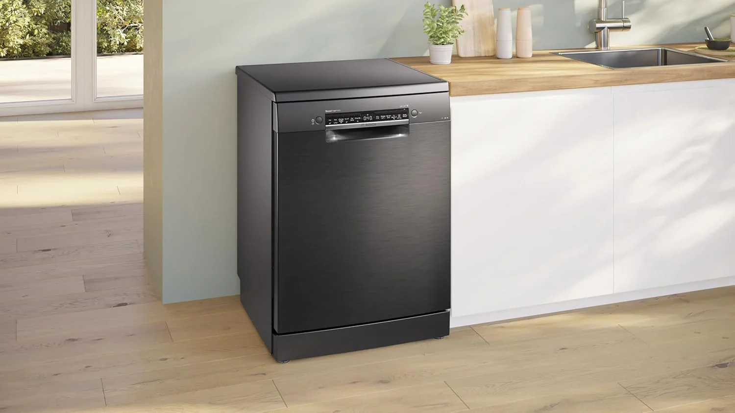 Bosch 15 Place Settings Series-6 free-standing Dishwasher 60 cm Brushed black steel anti-fingerprint with Wi-Fi,Heat exchanger, (SMS6HMC00I, Black Steel) - Image 2