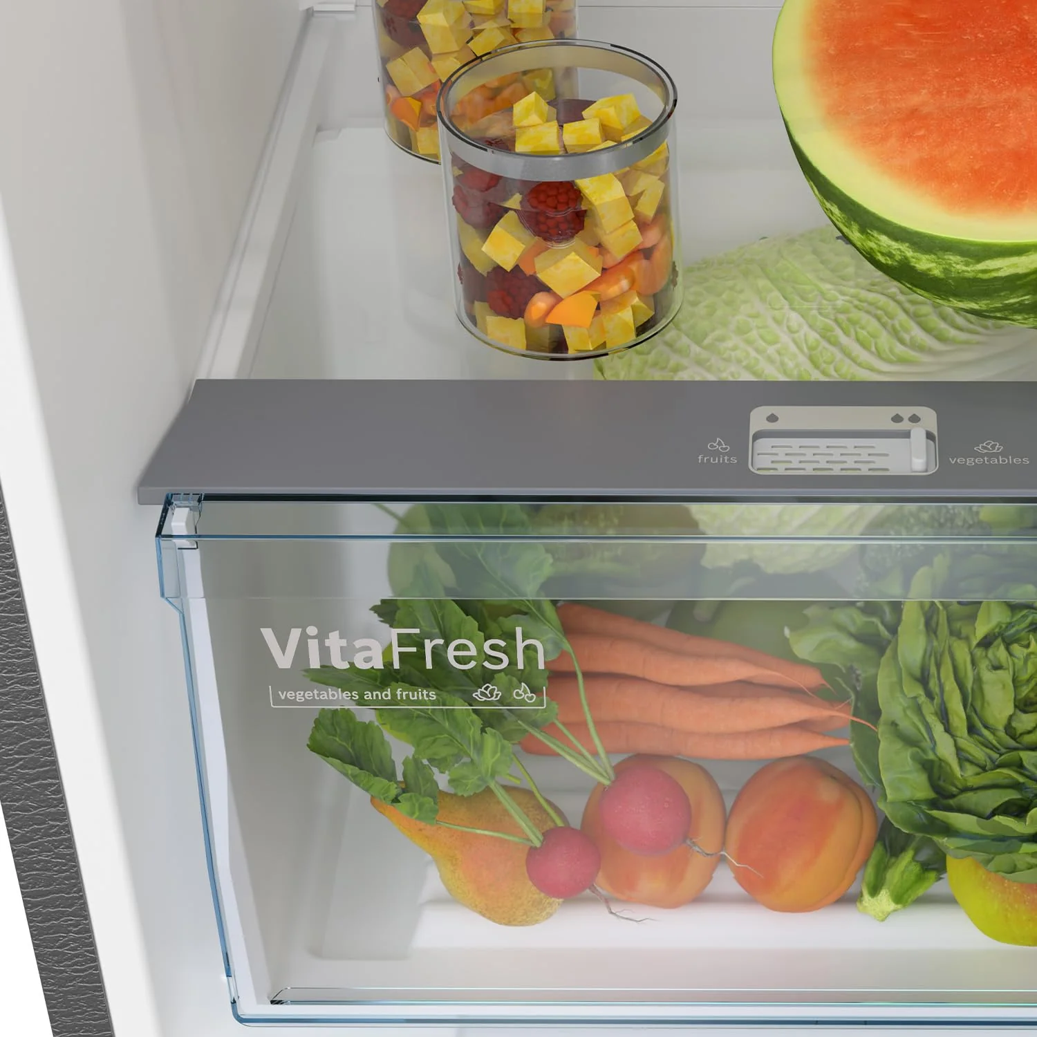 Bosch 243L, 2 Star, Frost Free Double Door Refrigerator | 6-in-1 Convertible Modes | 80min Convert | Touch Panel | Extend Cool up to 18 hrs | SuperFreeze (CTC27U12VI, Dark Lake, 2026) - Image 9