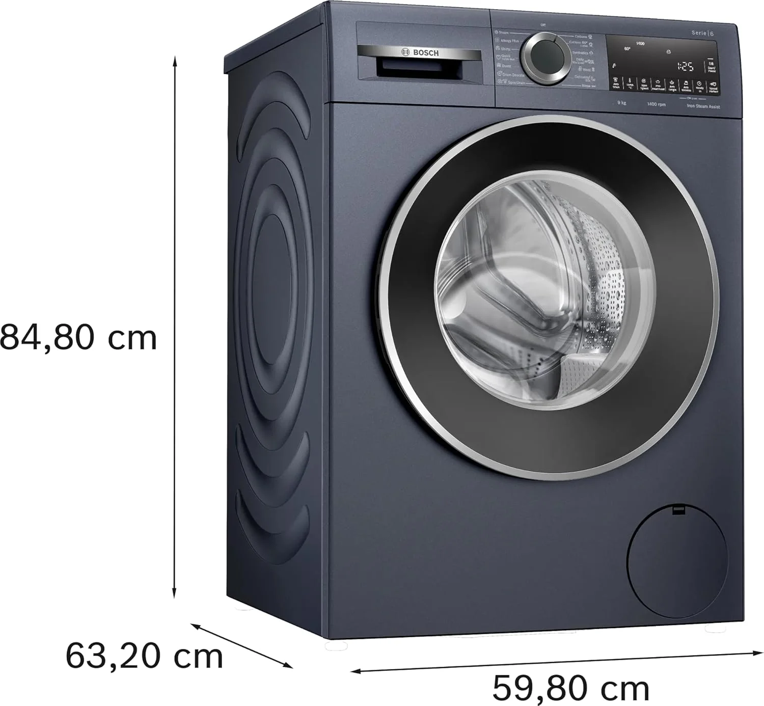 Bosch 9kg 5 Star Anti Wrinkle &amp; Steam Care Fully Automatic Front Load Washing Machine with Built in Heater (WGA244ZPIN, Dark lake) - Image 3