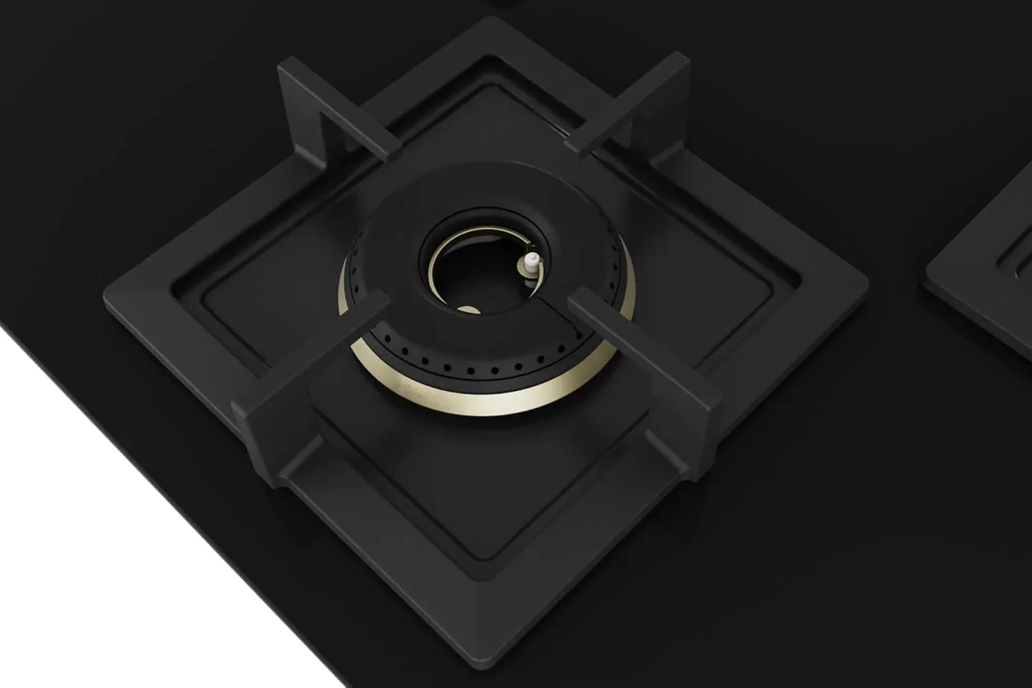 Bosch Built in Gas Hob Black Tempered glass Glass 3 Burner Auto Ignition 75 cm True Brass 2D Ring Burners with Matt Black Heat Shields & Cast Iron pan supports (PND7B6F20I) - Image 4