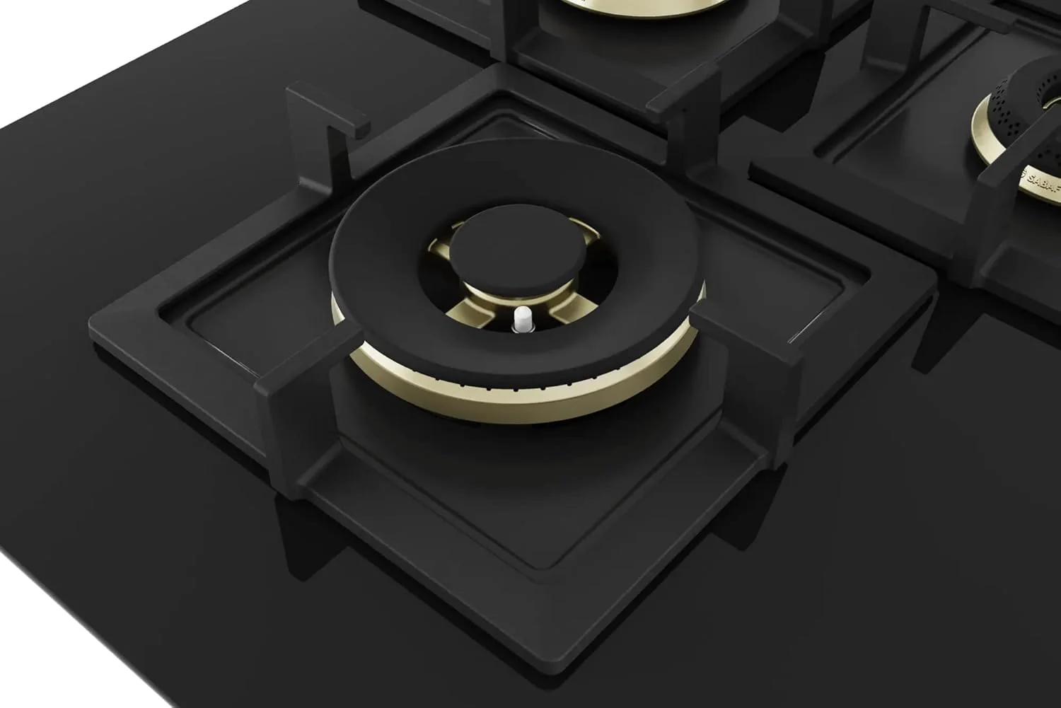 Bosch Built in Gas Hob Black Tempered glass Glass 4 Burner Auto Ignition 75 cm Full Brass 3D Ring Burners with Matt Black Heat Shields & Cast Iron pan supports (PNI7B6G20I) - Image 5