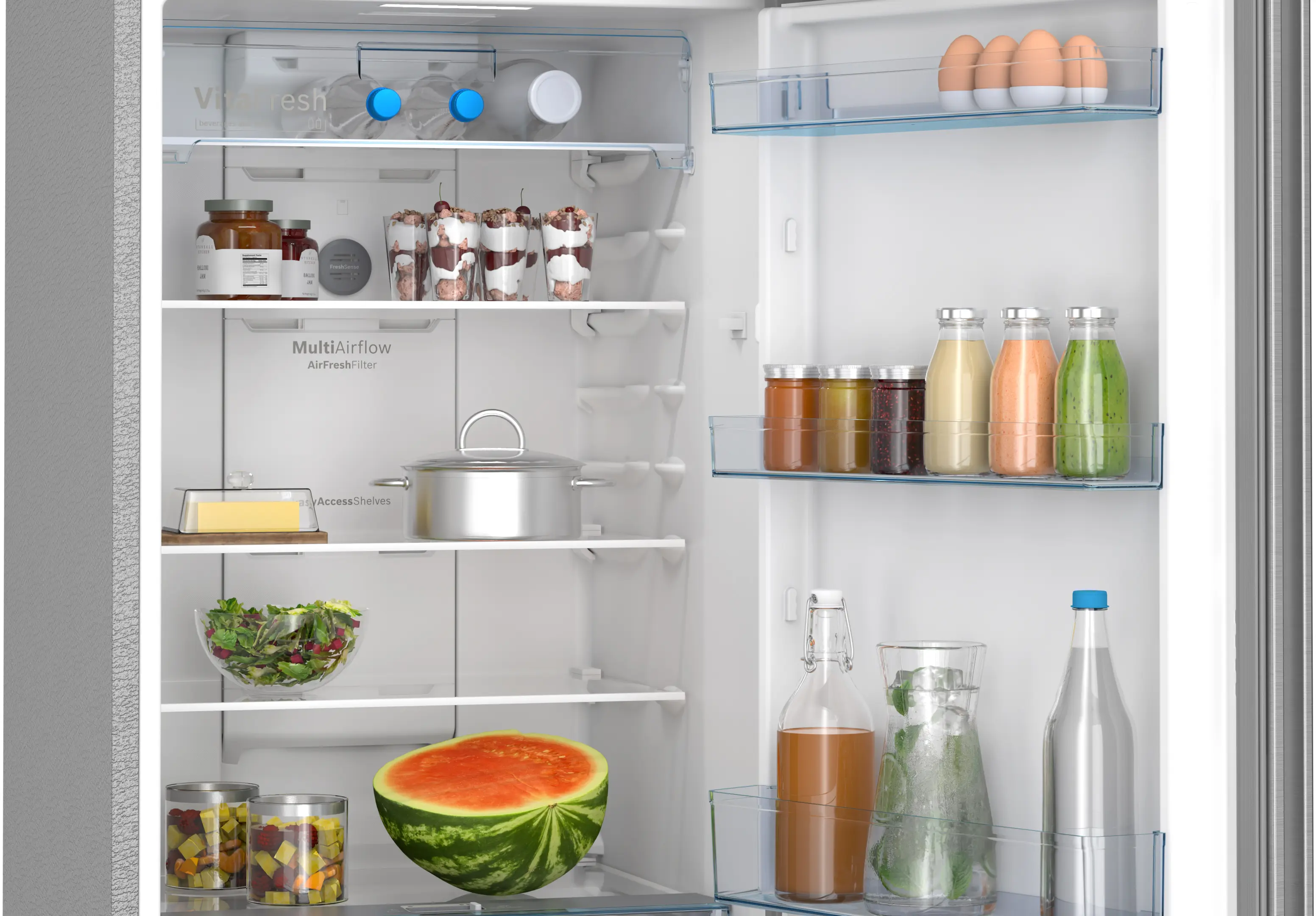 Bosch CTC35S21VI 350L Double Door Refrigerator, Frost Free, 6-in-1 Convertible Modes, VitaFresh Technology, Multi Airflow System, VarioInverter Compressor, LED Lighting (Silver Finish) - Image 6