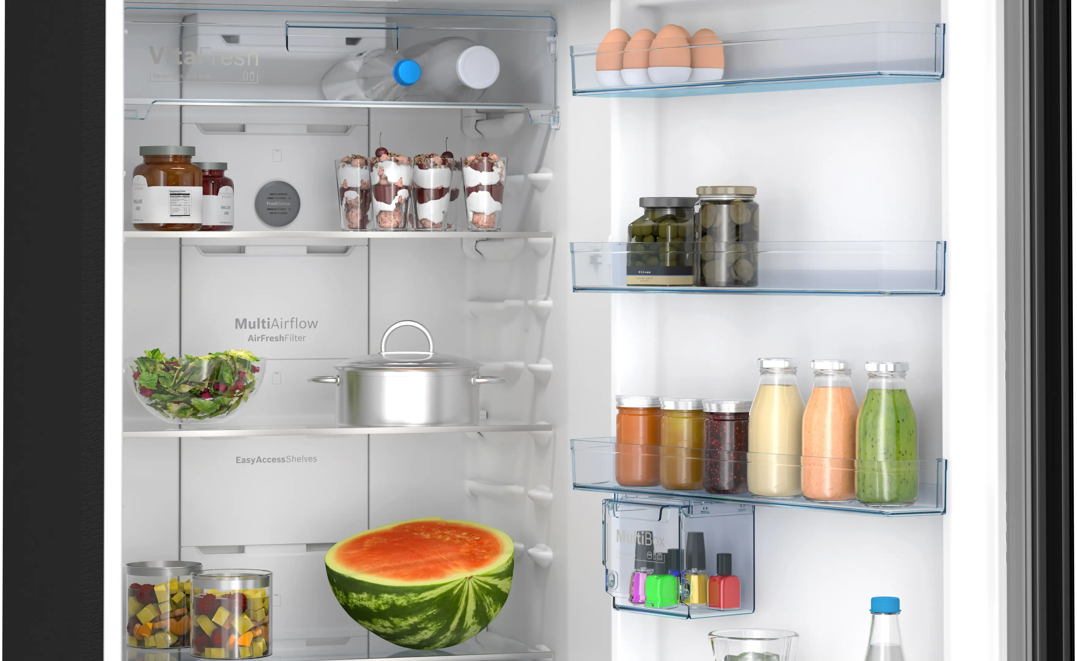 Bosch CTN39L01PI 390L Double Door Refrigerator, Frost Free, VitaFresh Technology, Multi Airflow System, Inverter Compressor, LED Lighting, Toughened Glass Shelves (Premium Finish) - Image 5