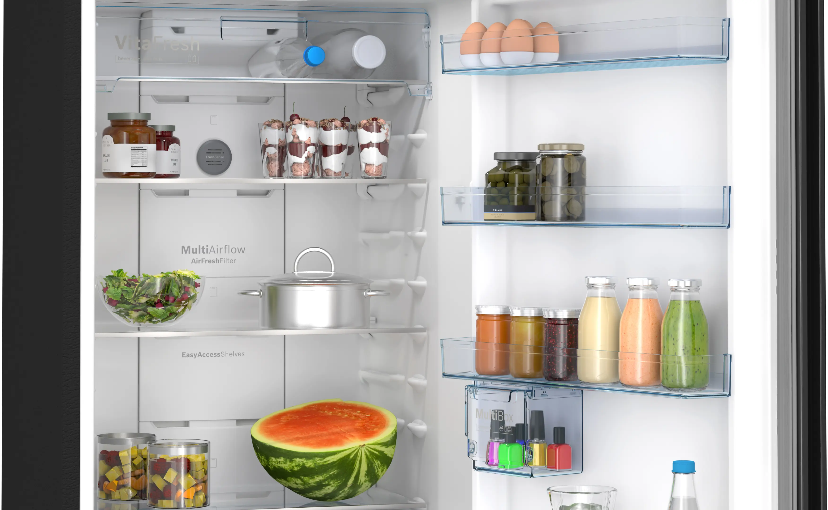 Bosch CTN39S31VI 390L Double Door Refrigerator, Frost Free, VitaFresh Technology, Multi Airflow System, Inverter Compressor, LED Lighting (Cosmic Steel Finish) - Image 6
