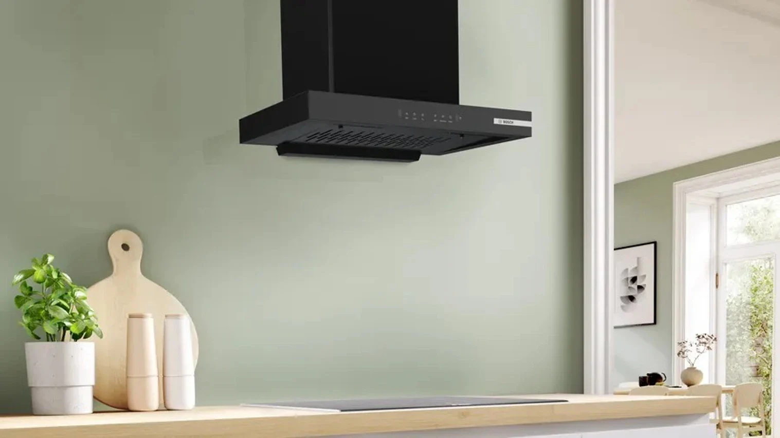 BOSCH DWB68IJ60I Auto Clean Wall Mounted Black 1300 CMH Chimney - Image 4