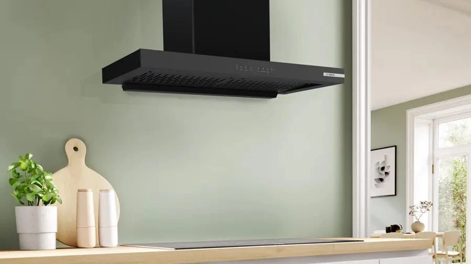 BOSCH DWB98IJ60I Auto Clean Wall Mounted BLACK 1200 CMH Chimney - Image 5