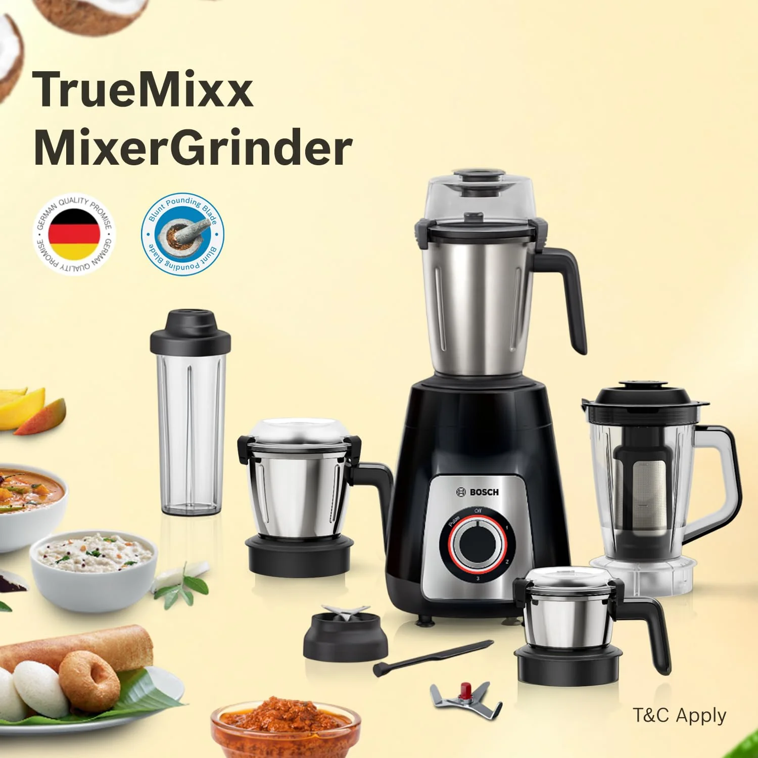 Bosch MG8915A1KI TrueMixx Pro 1100W Mixer Grinder (Black) - Image 9
