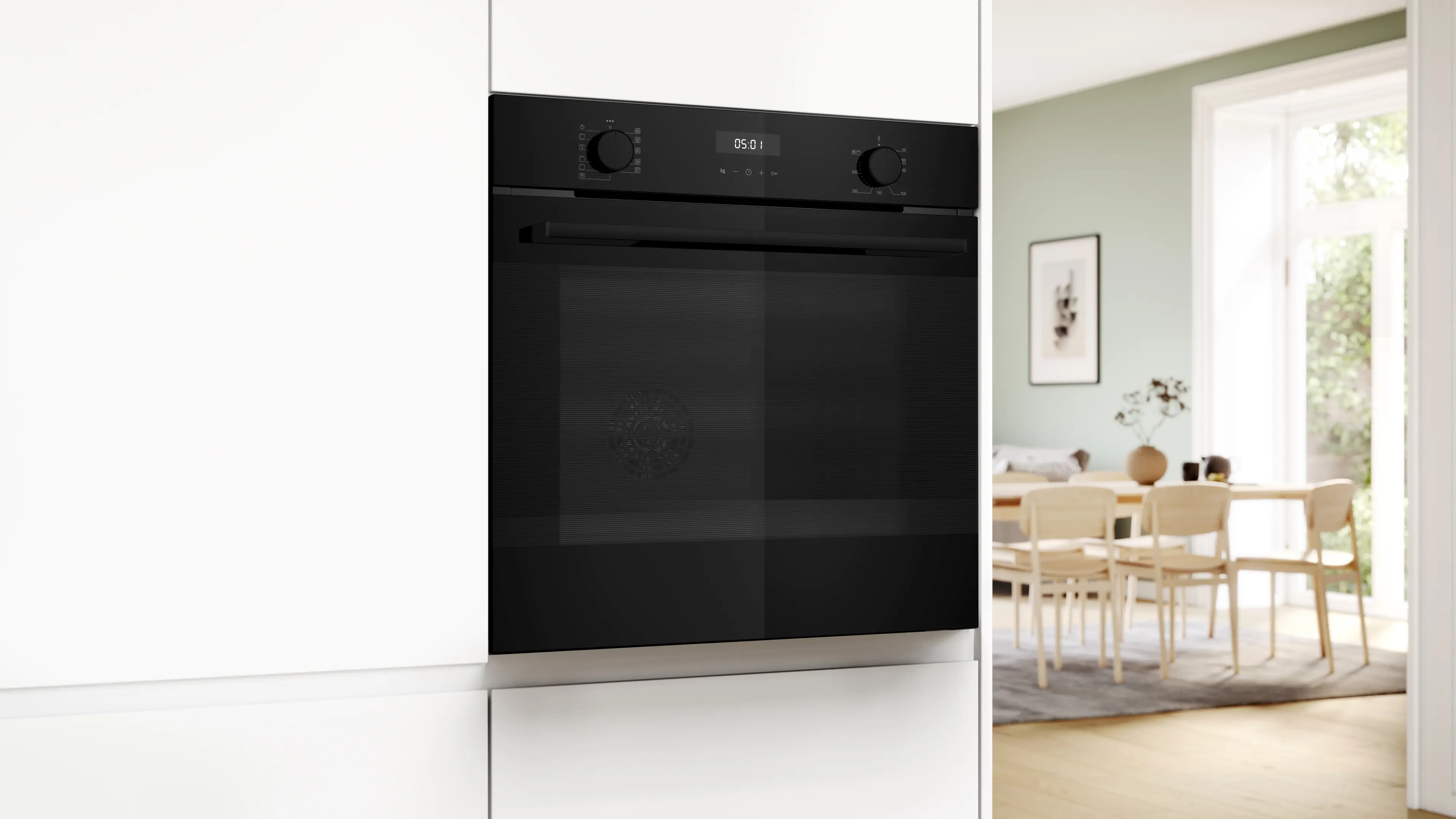 Bosch Series 4 76L 60cm Built-in Oven with Hot Air Safety Fan (HUA717BA0I, Black) - Image 8