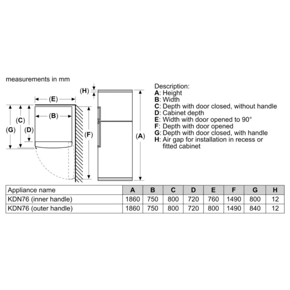 Bosch Series 6 542 L Frost Free Double Door Refrigerator, Freezer on Top, Total No Frost, Brushed Steel Anti-Fingerprint, 186 x 75 cm (KDN76AID0I) - Image 7