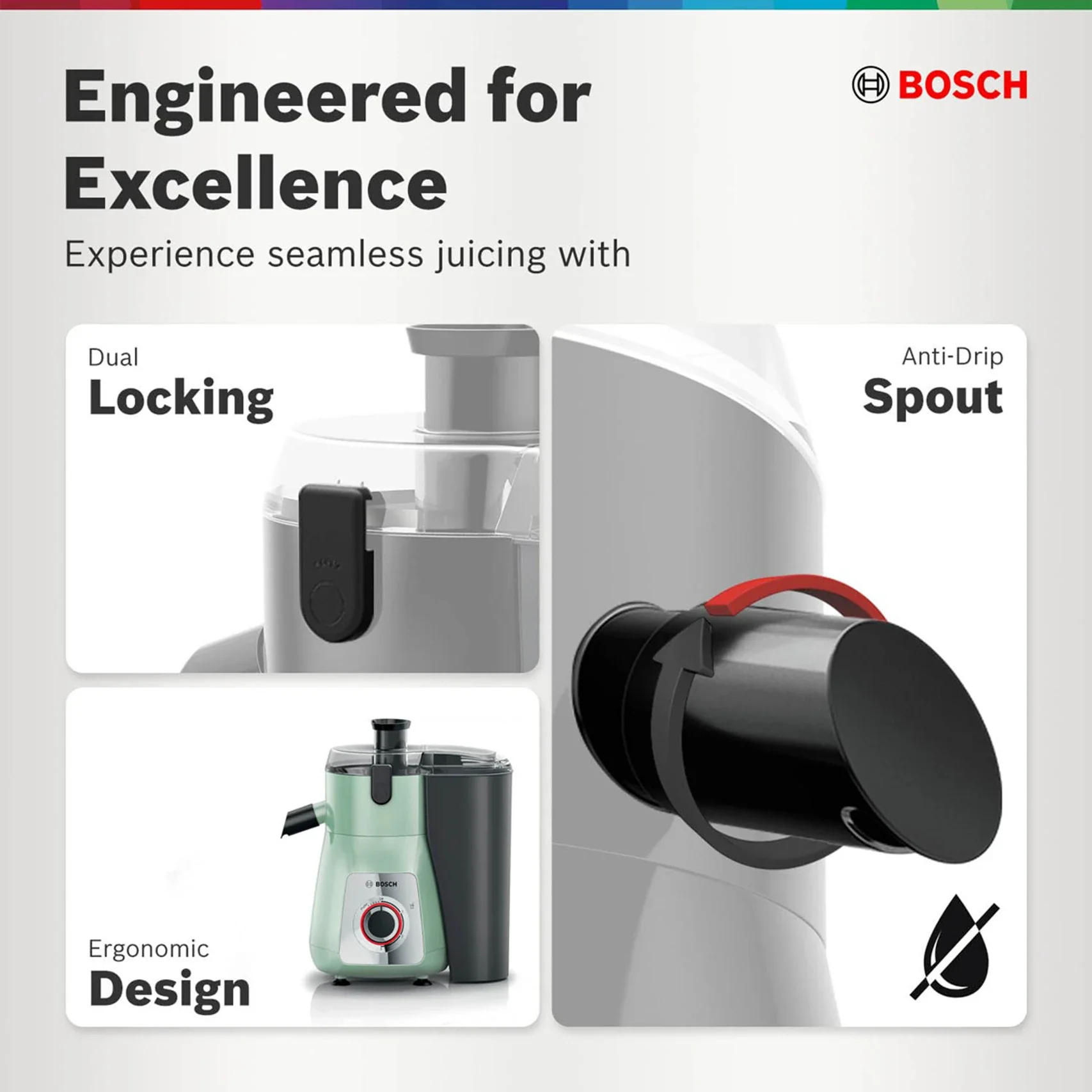 Bosch TrueMixx MJ4412A1GI 750W Juicer Mixer Grinder (Green) - Image 4