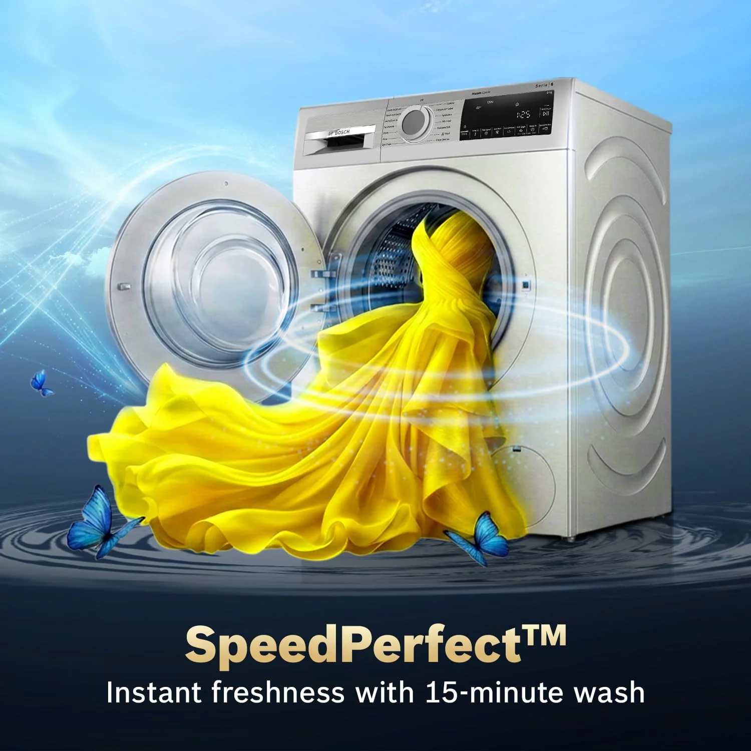 Bosch WGA242ISIN 9 Kg 5 Star Front Load Fully Automatic Washing Machine, AI ActiveWater Plus, Auto Dosing, 1200 RPM - Image 2