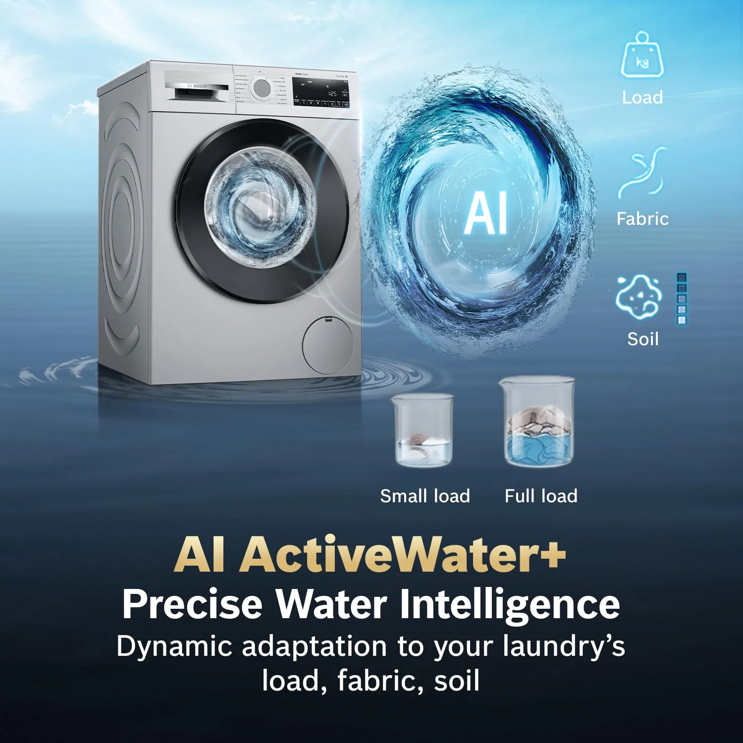 Bosch WGA242ISIN 9 Kg 5 Star Front Load Fully Automatic Washing Machine, AI ActiveWater Plus, Auto Dosing, 1200 RPM - Image 7