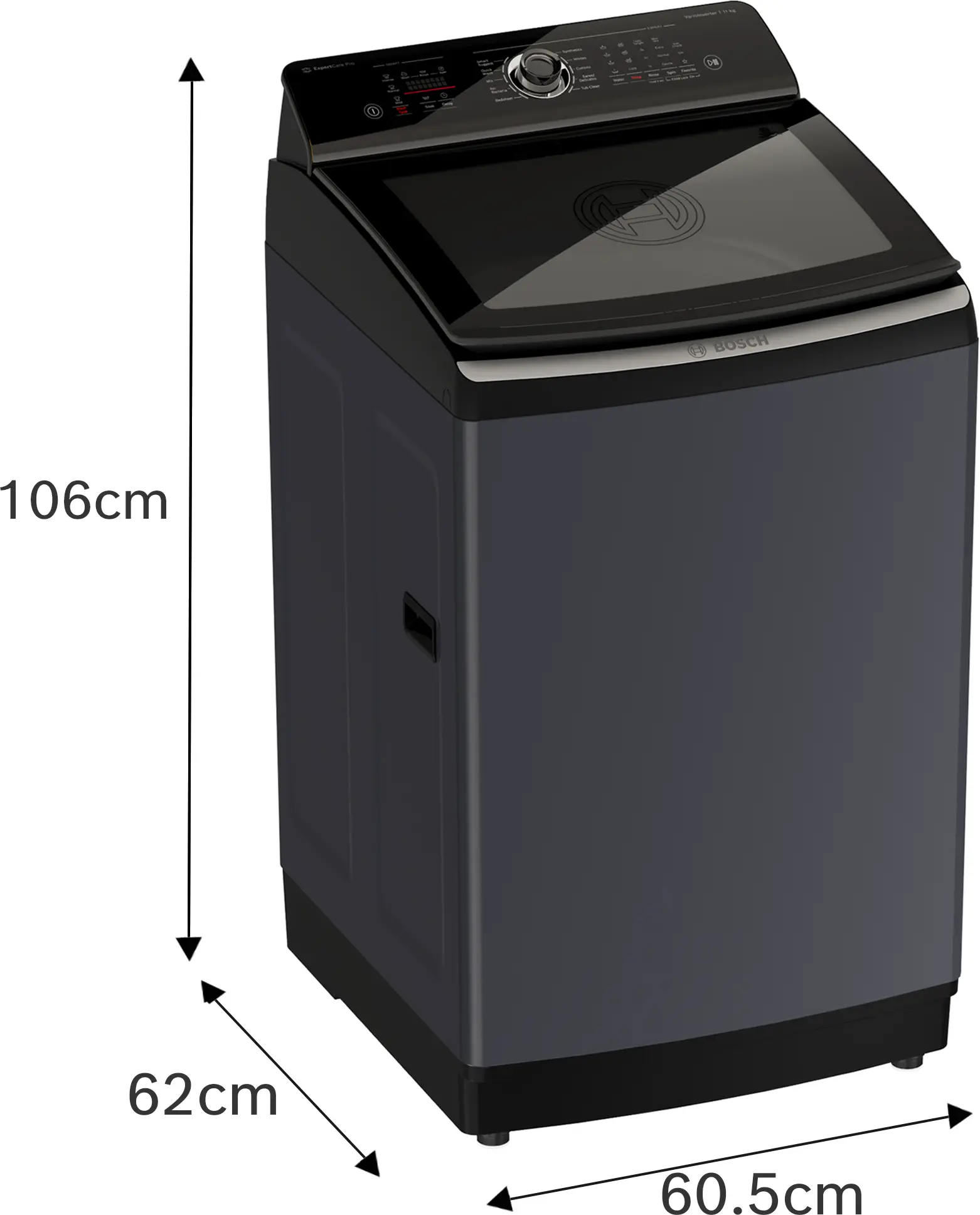 Bosch WOI115B0IN Fully Automatic Top Load Washing Machine, EcoSilence Drive, Anti-Vibration Design, Multiple Wash Programs, Inbuilt Heater & Child Lock (Silver/Black) - Image 7