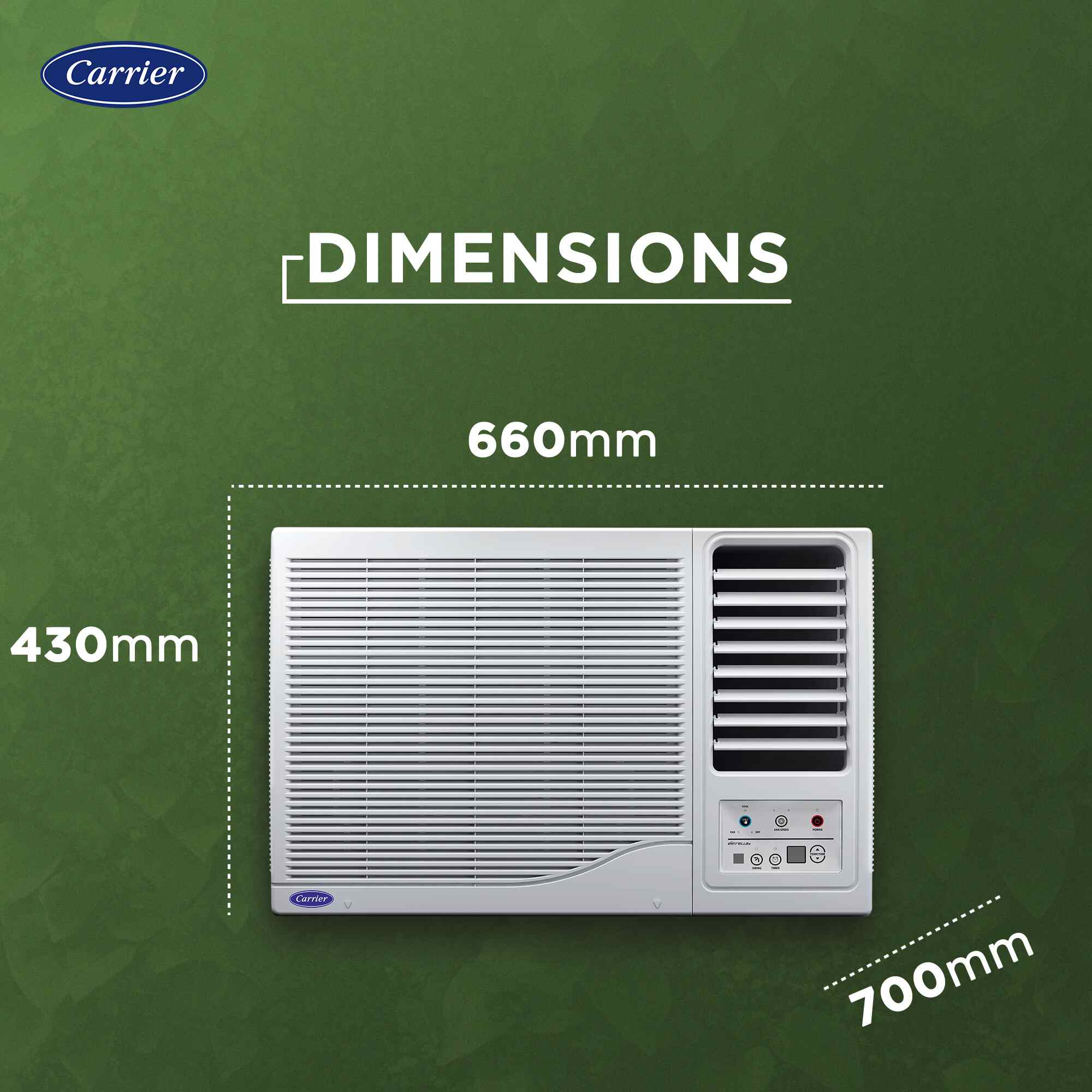 Carrier 1.5 ton 3 star( 19K ESTRELLA FX (M) R32 WRAC ) ESTRELLA Fx 3 Star Window Fixed Speed - Image 6