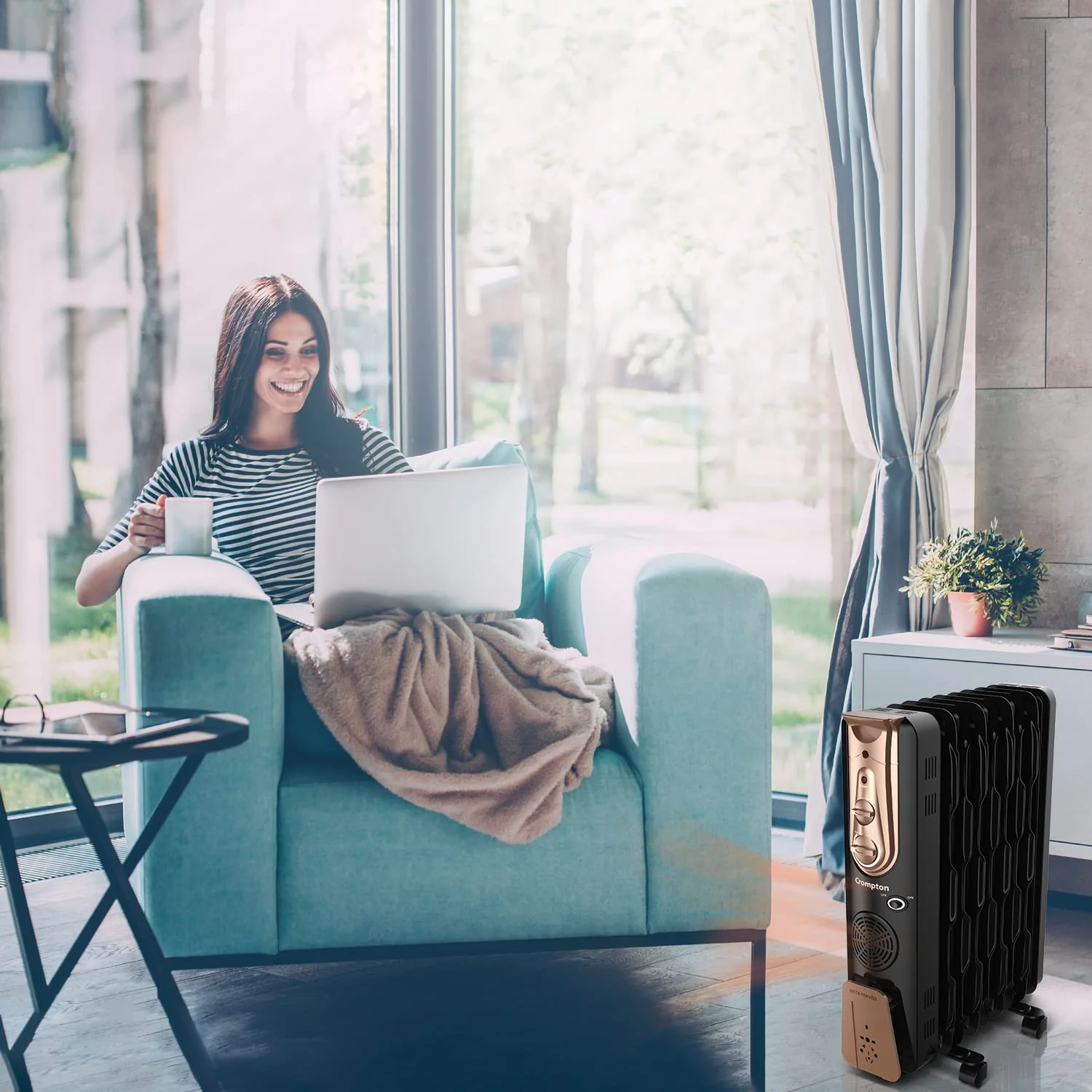 Crompton 11F OFR Heater – 2500W + 400W Fan, Fast Heating (Open Box / Without Box) - Image 4
