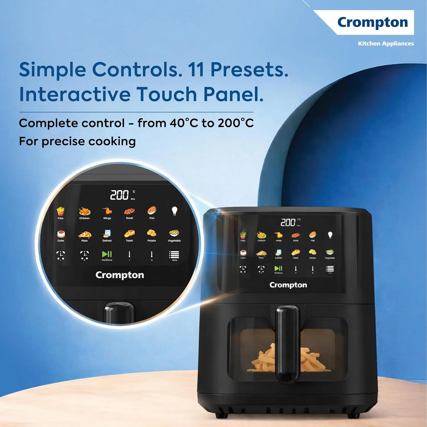 Crompton Ameo Pro 5.5L Air Fryer | Even Heating Technology | Pro Heating Bowl - Image 6