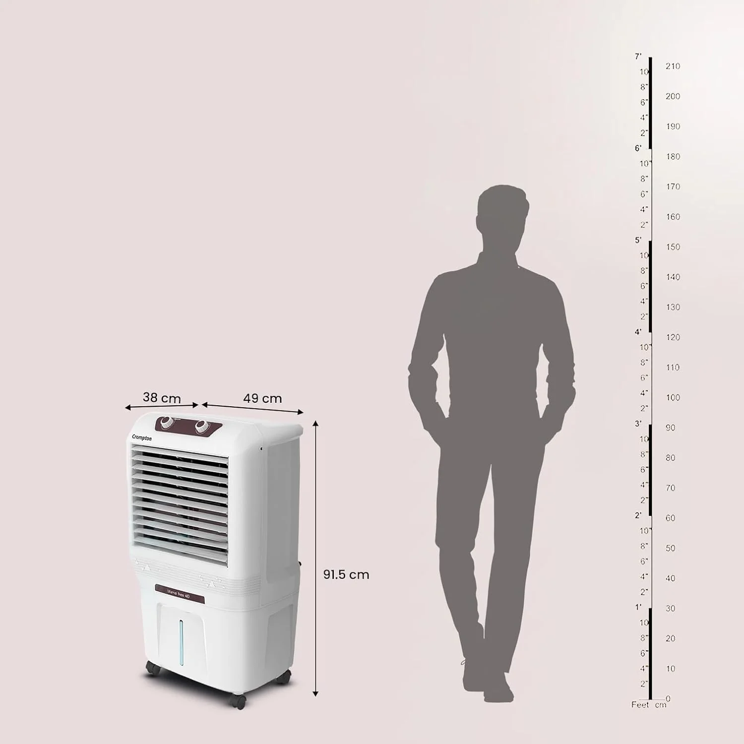 Crompton Marvel Neo Inverter Compatible Portable Personal Air Cooler (40L, White) - Image 4