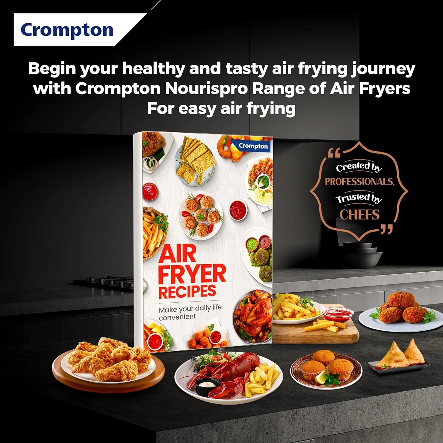 Crompton NourisPro DG 4.5 Ltr Digital Air Fryer with Quick Fry Technology | 1500 Watts | Double Inner Bowl for Easy Cleaning | 8 Indian Preset Menus | Free Accessories - Image 6