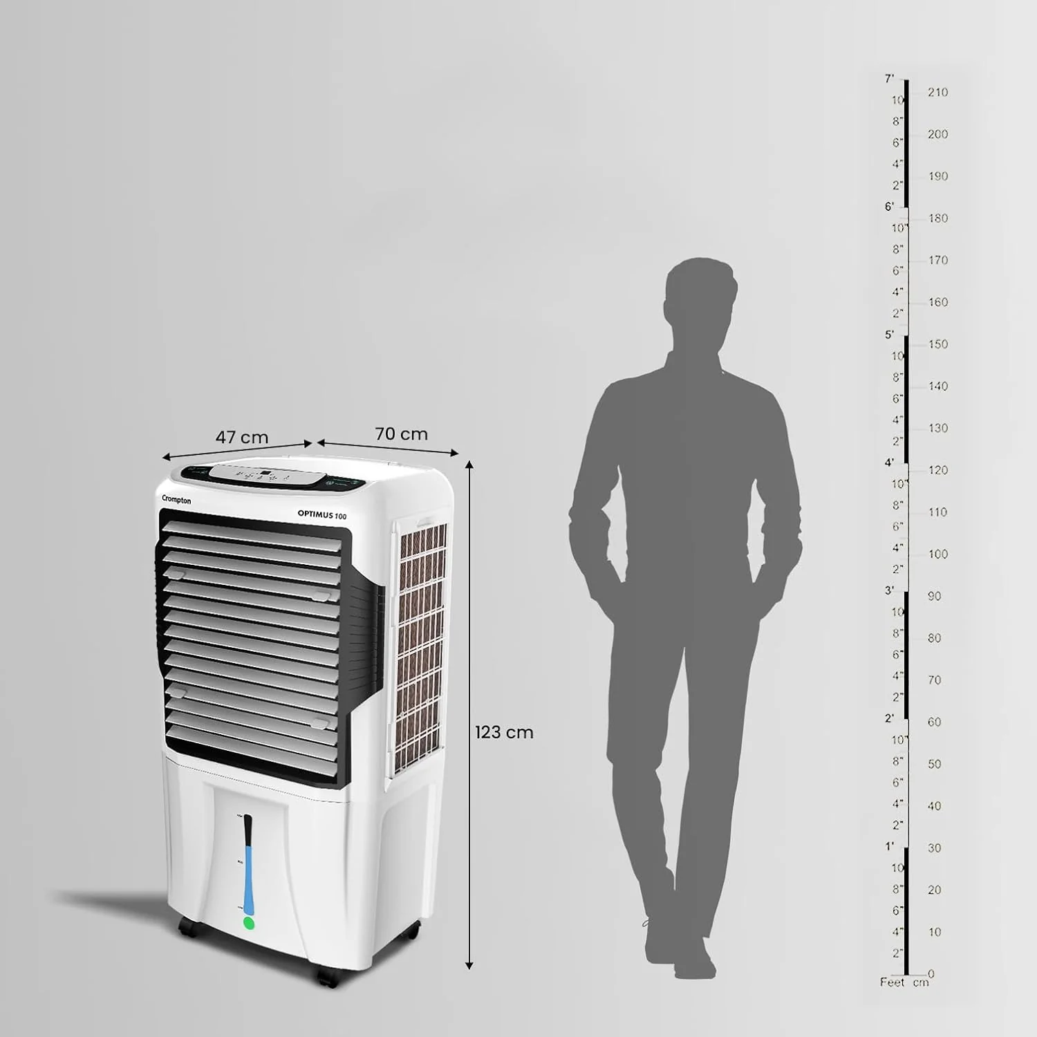 Crompton Optimus 100 Litres Desert Air Cooler for home | Large & Easy Clean Ice Chamber | High Density Honeycomb Pads - Image 3
