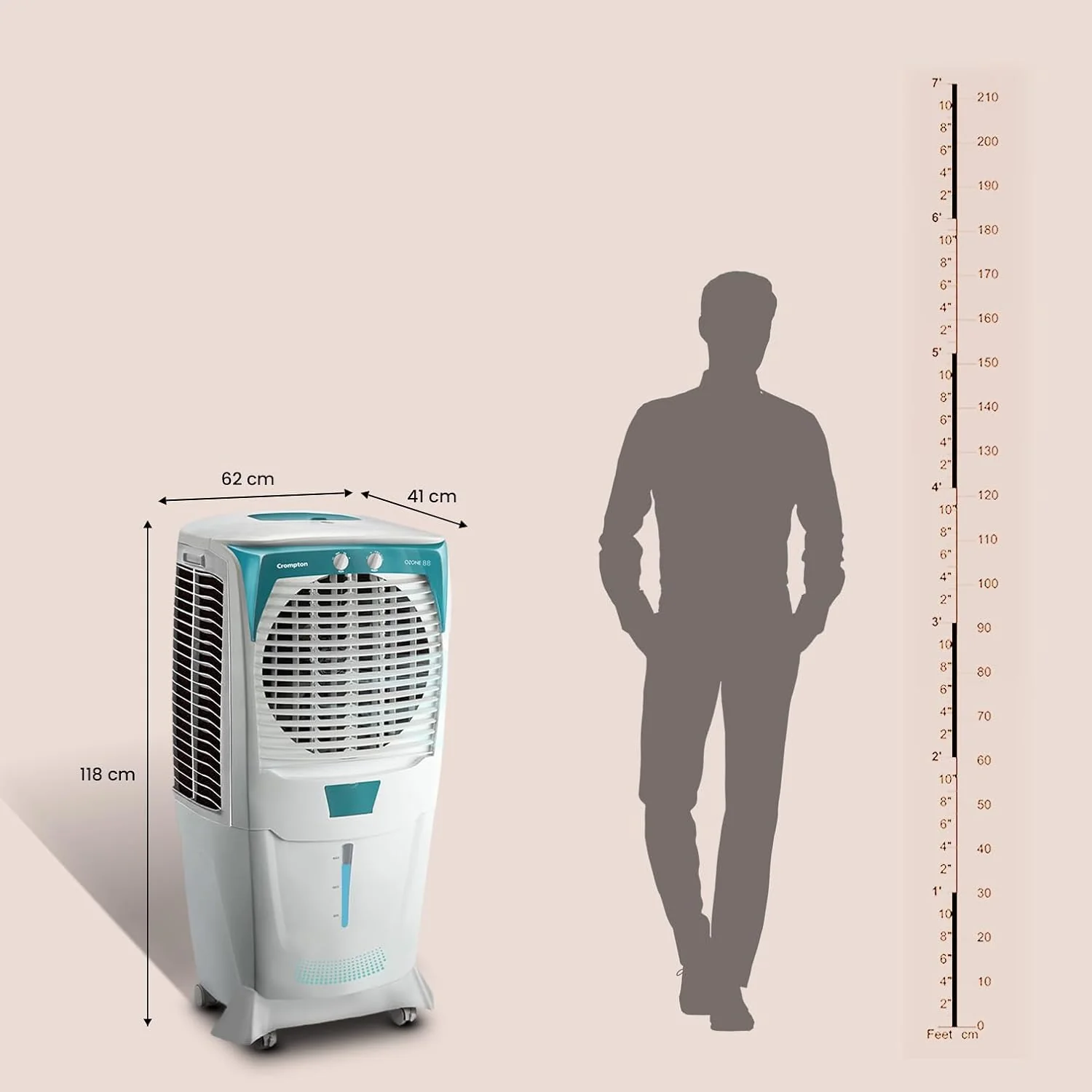 Crompton Ozone 75 Litres Desert Air Cooler for home | Large & Easy Clean Ice Chamber | 4-Way Air Deflection - Image 3