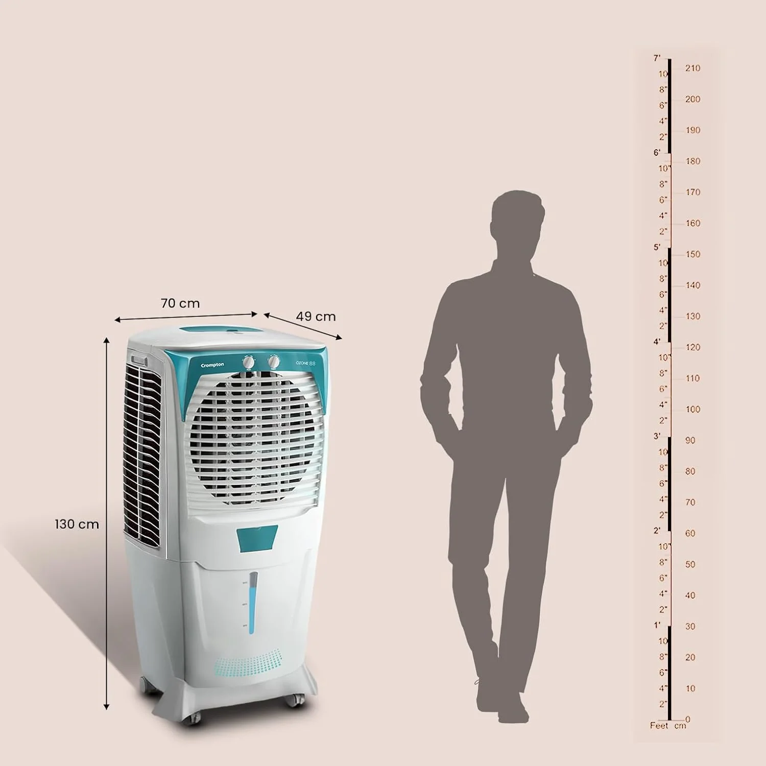 Crompton Ozone 88 Litres Desert Air Cooler for home, Large & Easy Clean Ice Chamber, 4-Way Air Deflection, High Density Honeycomb Pads, Everlast Pump - Image 3