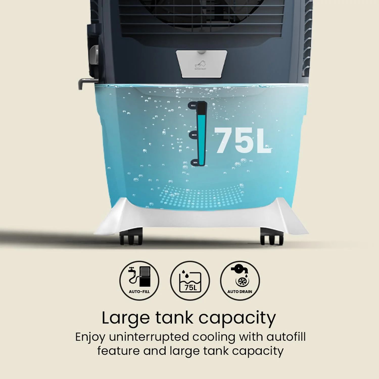 Crompton Ozone Royale 75 Litres Desert Air Cooler for home | Large & Easy Clean Ice Chamber | High Density Honeycomb Pads | Everlast Pump - Image 4