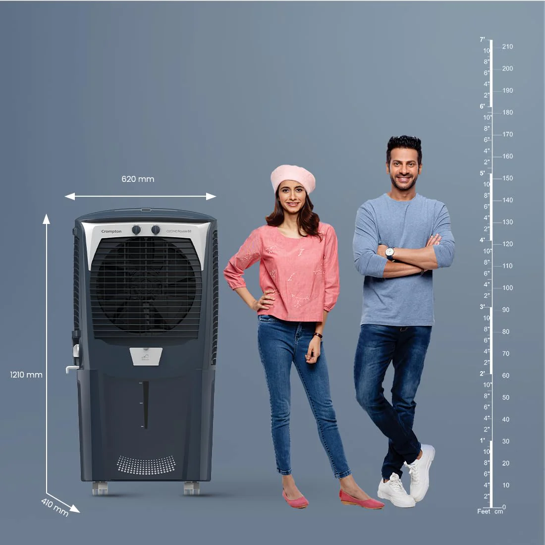 Crompton Ozone Royale Desert Air Cooler 88L – Honeycomb Pads & Humidity Control - Image 2