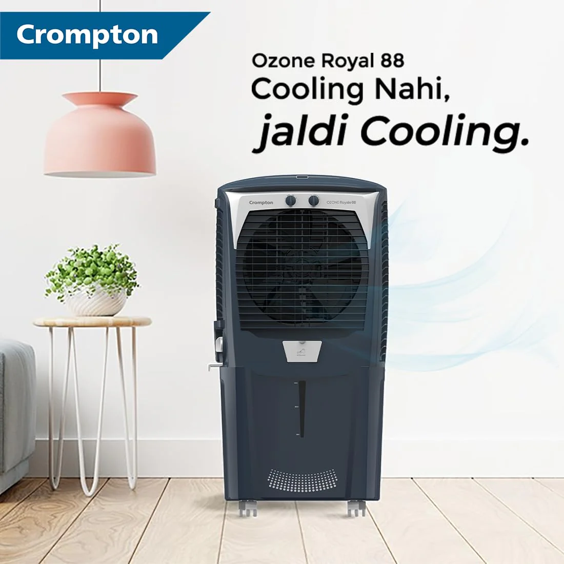 Crompton Ozone Royale Desert Air Cooler 88L – Honeycomb Pads & Humidity Control - Image 3