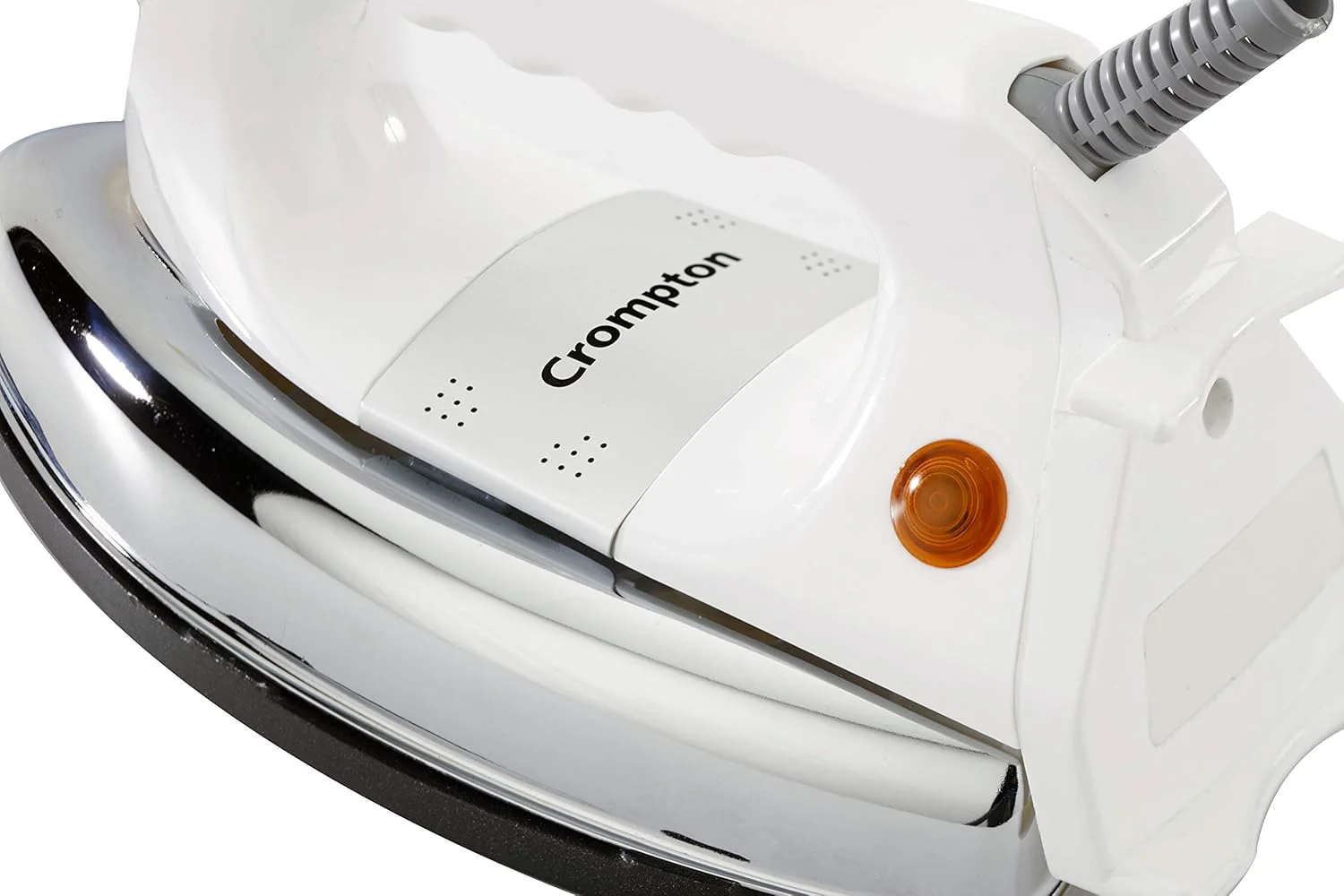 Crompton Rhino 1000-Watt Heavy weight Dry Iron with Non Stick Teflon Coating (White/Silver) - Image 4