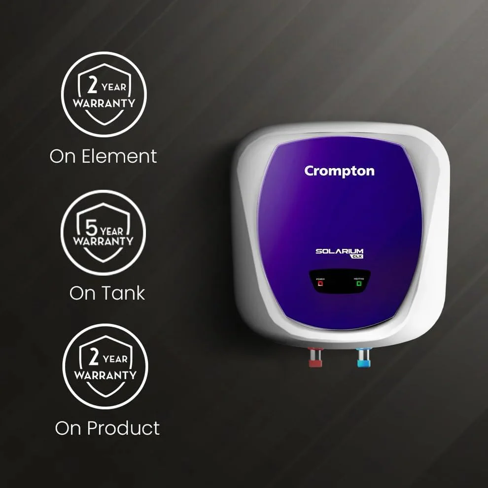 Crompton Solarium CLX 10-Ltr 5 Star Rated Storage Water Heater (Geyser) with Free Installation and Connection Pipes ASWH-4910(Blue and White) - Image 4