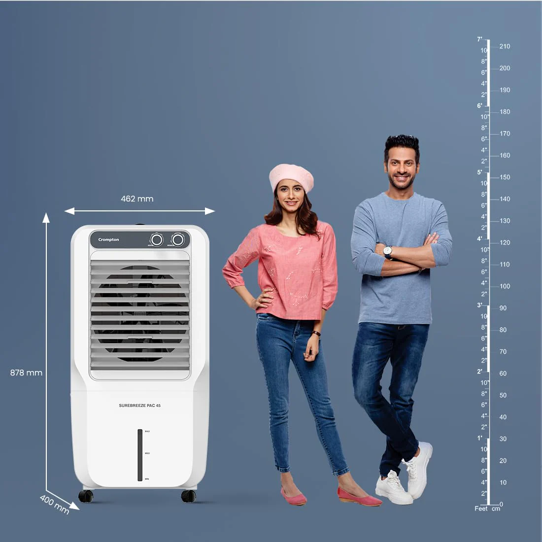 Crompton Surebreeze 45L Personal Air Cooler | Auto Fill | 4-Way Air Deflection - Image 2