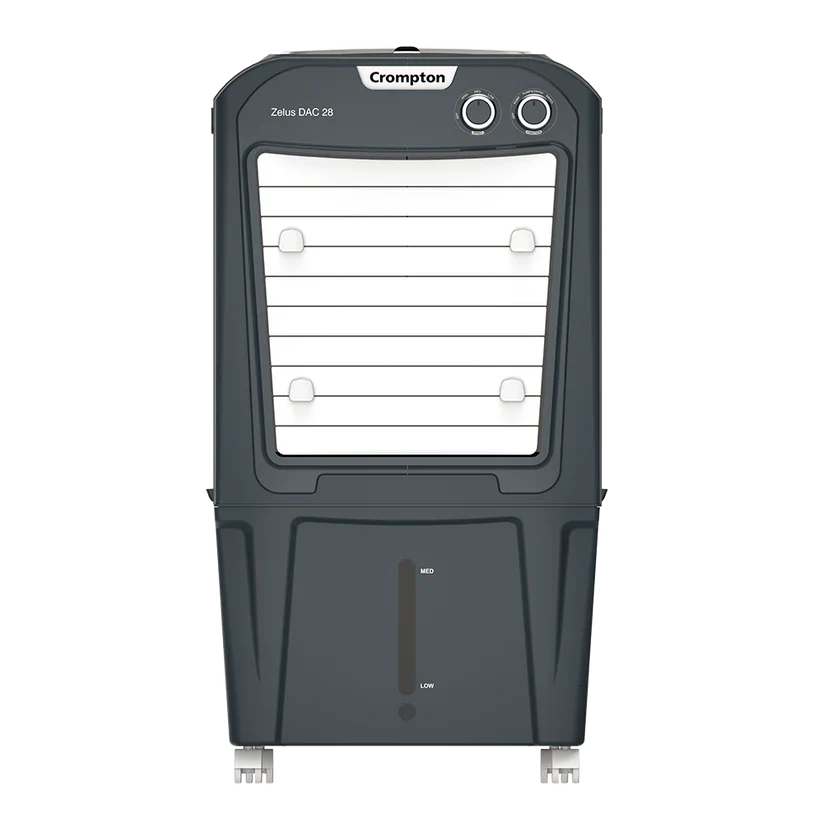 Crompton Zelus DAC 30L Portable Air Cooler, Grey | Honeycomb Pads, Ice Chamber, 4-Way Air Flow, Inverter Compatible