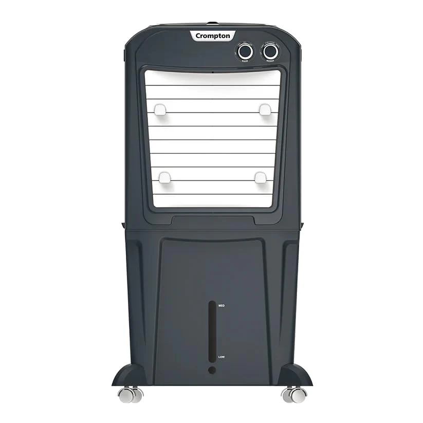 Crompton Zelus PAC45 45L Desert Air Cooler with 4-Way Air Deflection, Ice Chamber & Inverter Compatibility (Grey)
