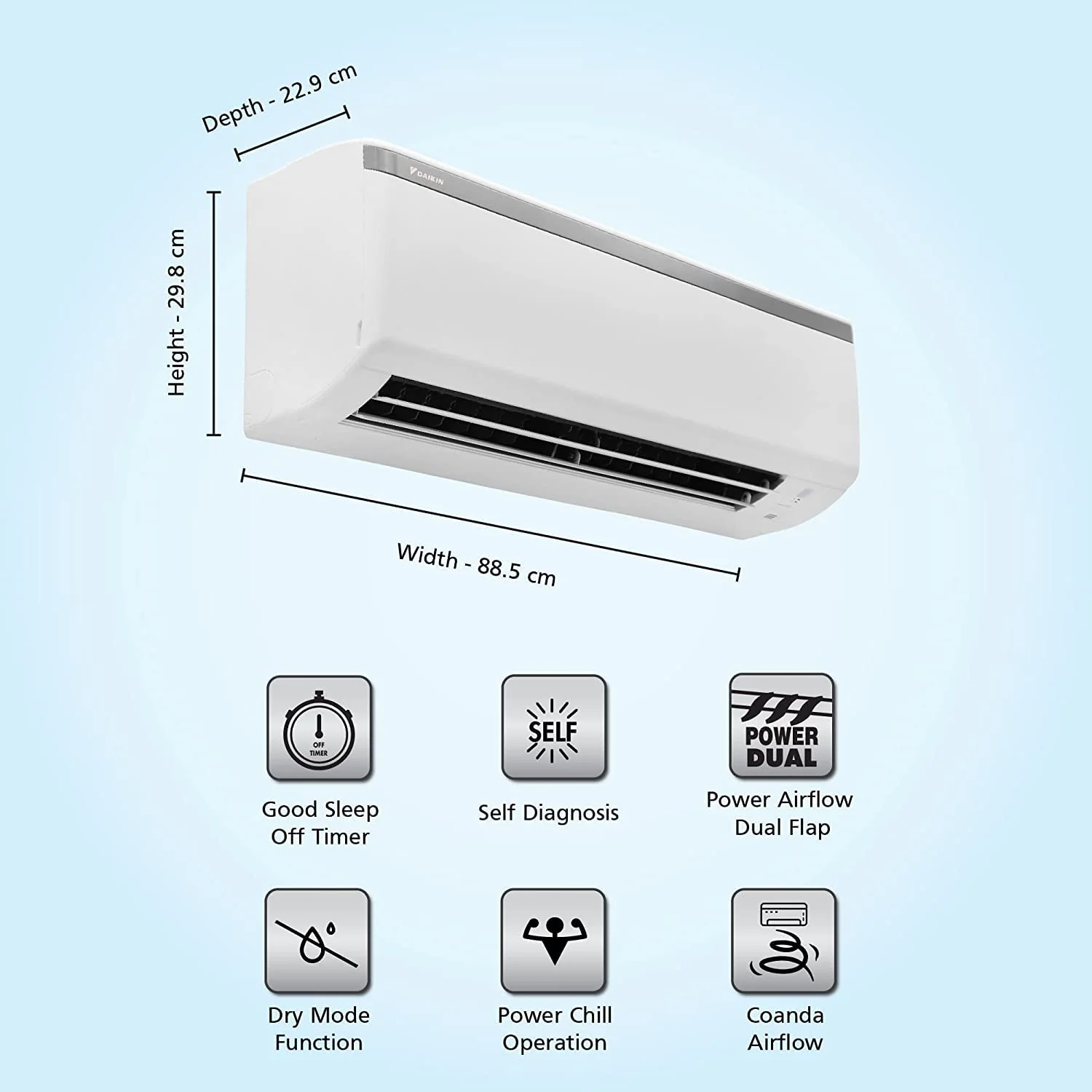 Daikin 1.5 Ton 3 Star, Fixed Speed Split AC (Copper, PM 2.5, 2022, FTL50UV16V3, White) - Image 2